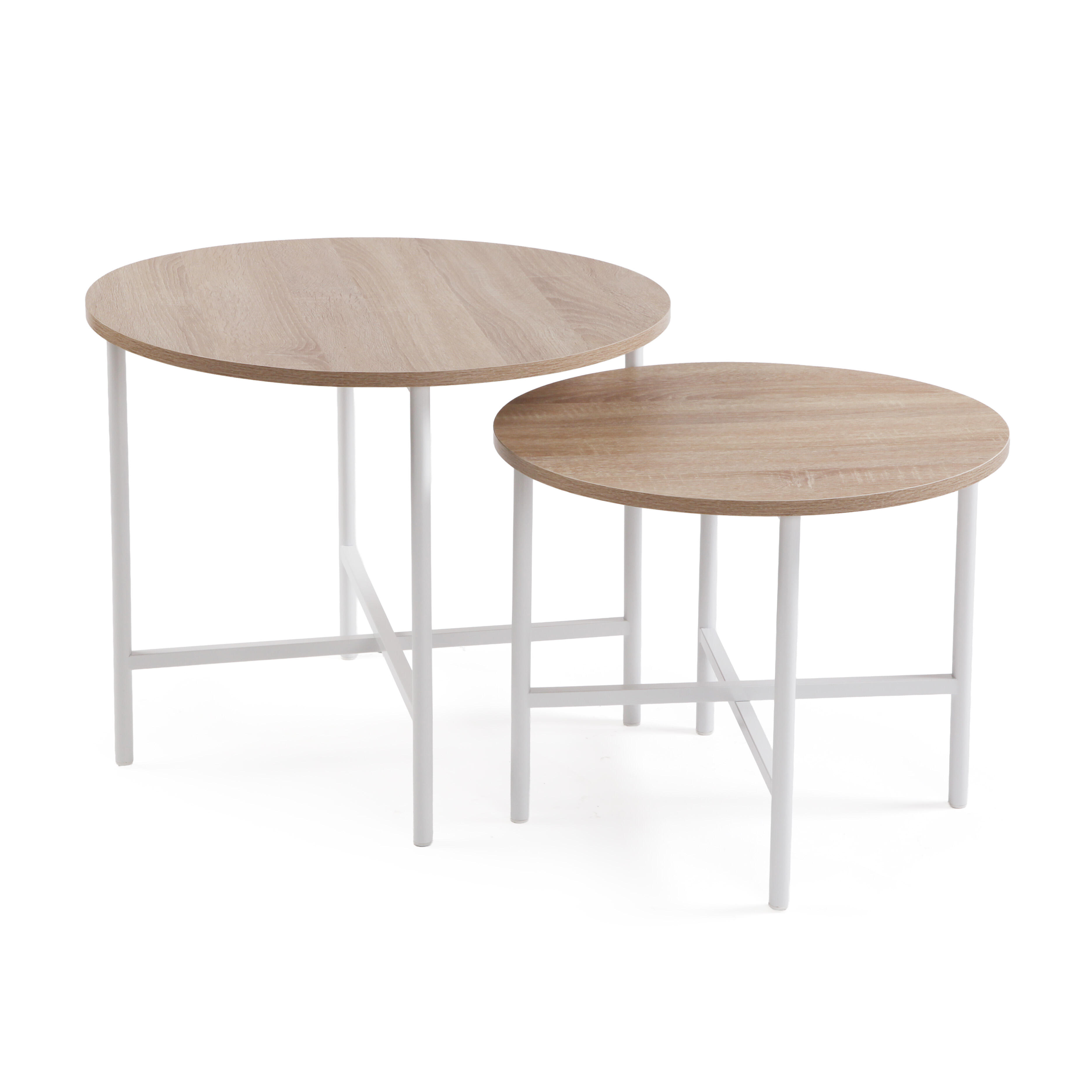 Set de 2 mesas de centro maite versa home de 48x40x40 cm en color blanco