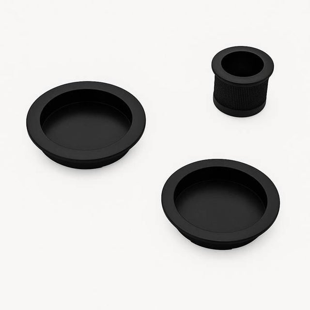 KIT PUERTA CORREDERA CAZOLETA REDONDA NEGRO 3125