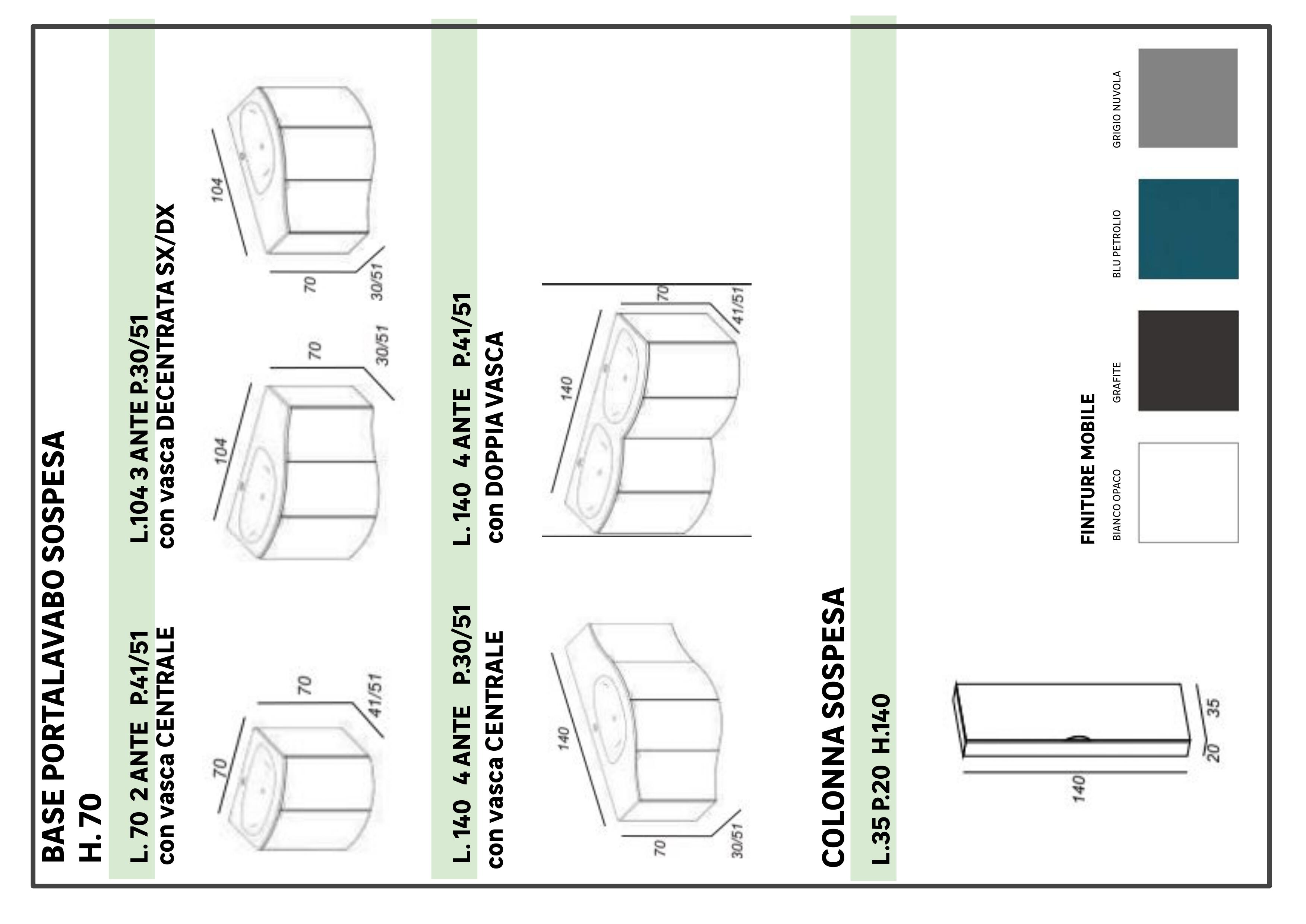 Colonna per mobile bagno Onda BADEN HAUS 1 anta P 20 x L 35 x H 140 cm grafite mdf - 4