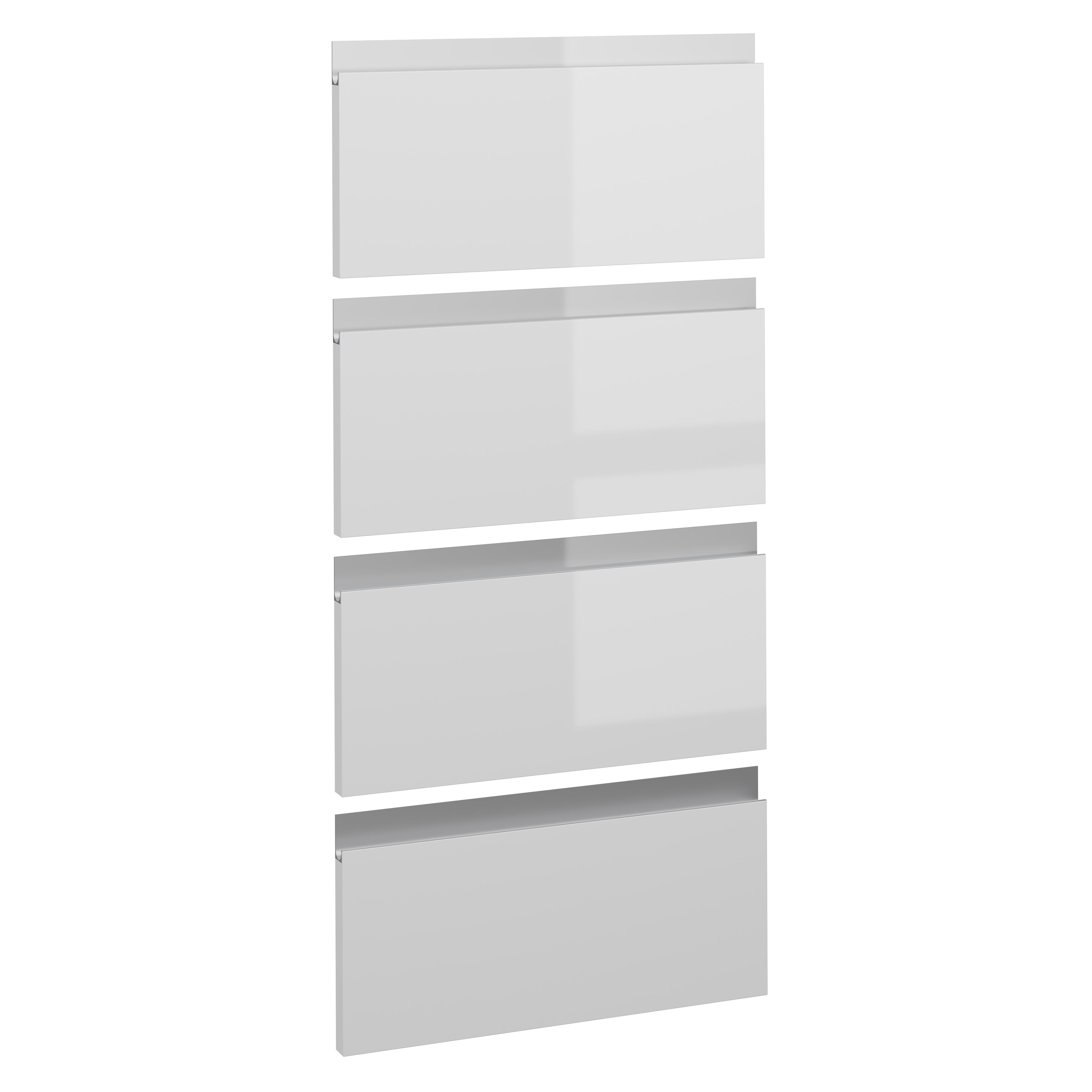 KIT 4 FRENTES DE CAJÓN PARA MUEBLE DE COCINA TOLEDO BLANCO BRILLO PET 20X40CM - 2