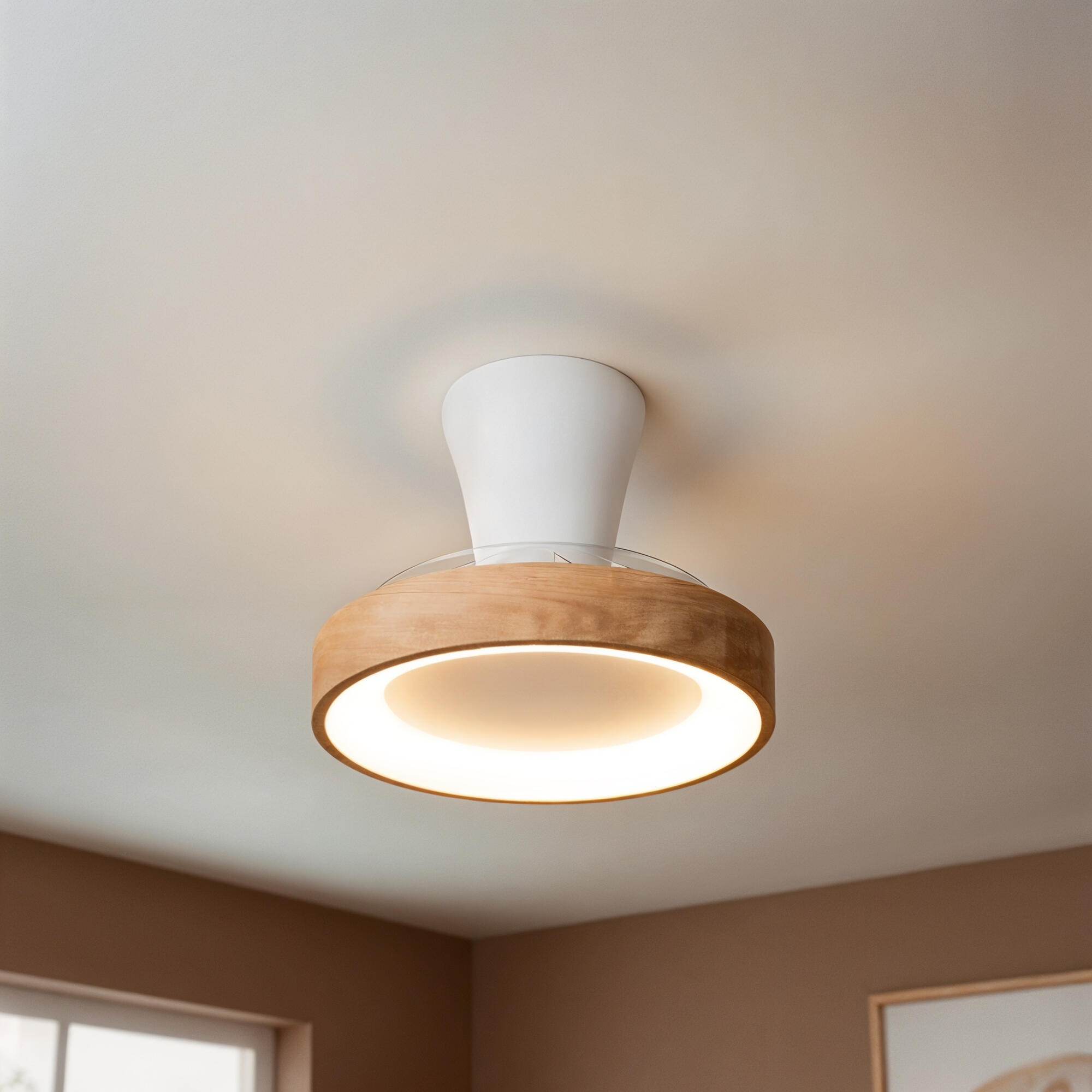 Ventilador de techo con luz silencioso DC 25W con mando ø71 cm Niseko MANTRA marrón luz CCT 3 aspas retráctiles tipo lámpara| 3 velocidades| modo verano/invierno| recomendado para <13m² - 6