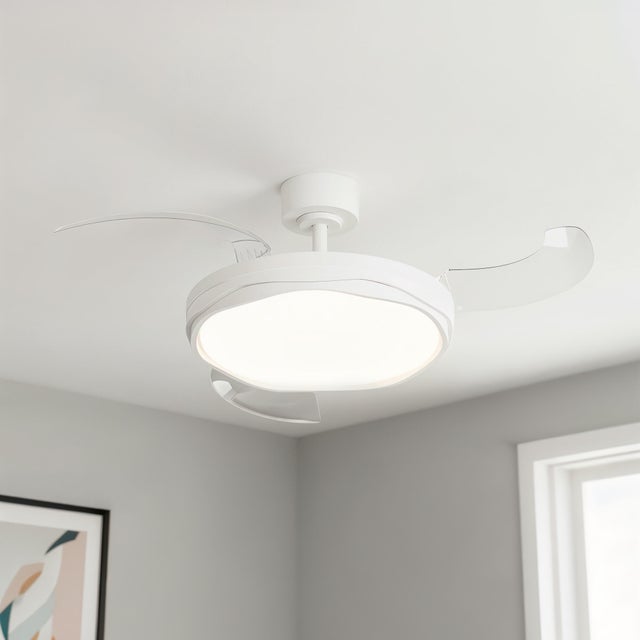 Ventilador de techo con luz silencioso DC 30W con mando ø107 cm Luni M ARTE CONFORT blanco luz CCT 3 aspas| 6 velocidades| modo verano/invierno| temporizador| brisa| recomendado de 13 a 20m²