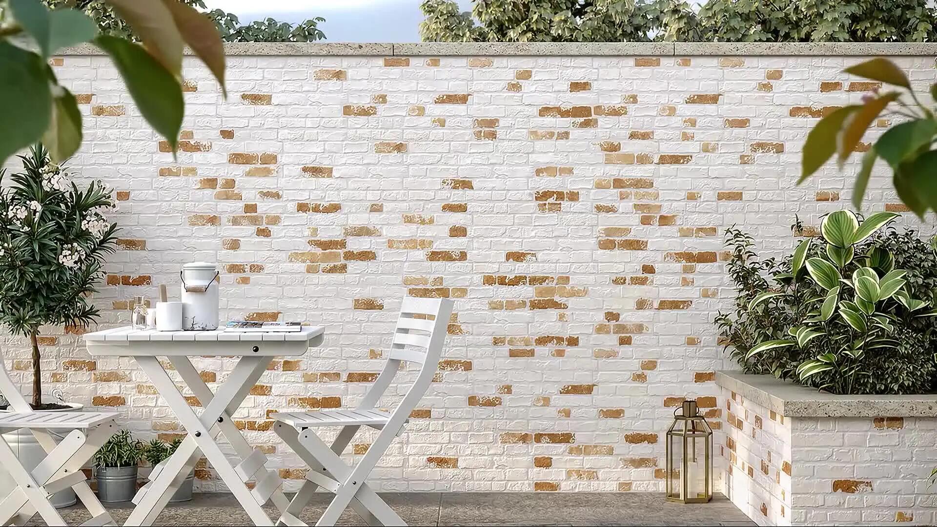 Azulejo porcelánico Manhattan efecto ladrillo blanco 31x56 cm - 13