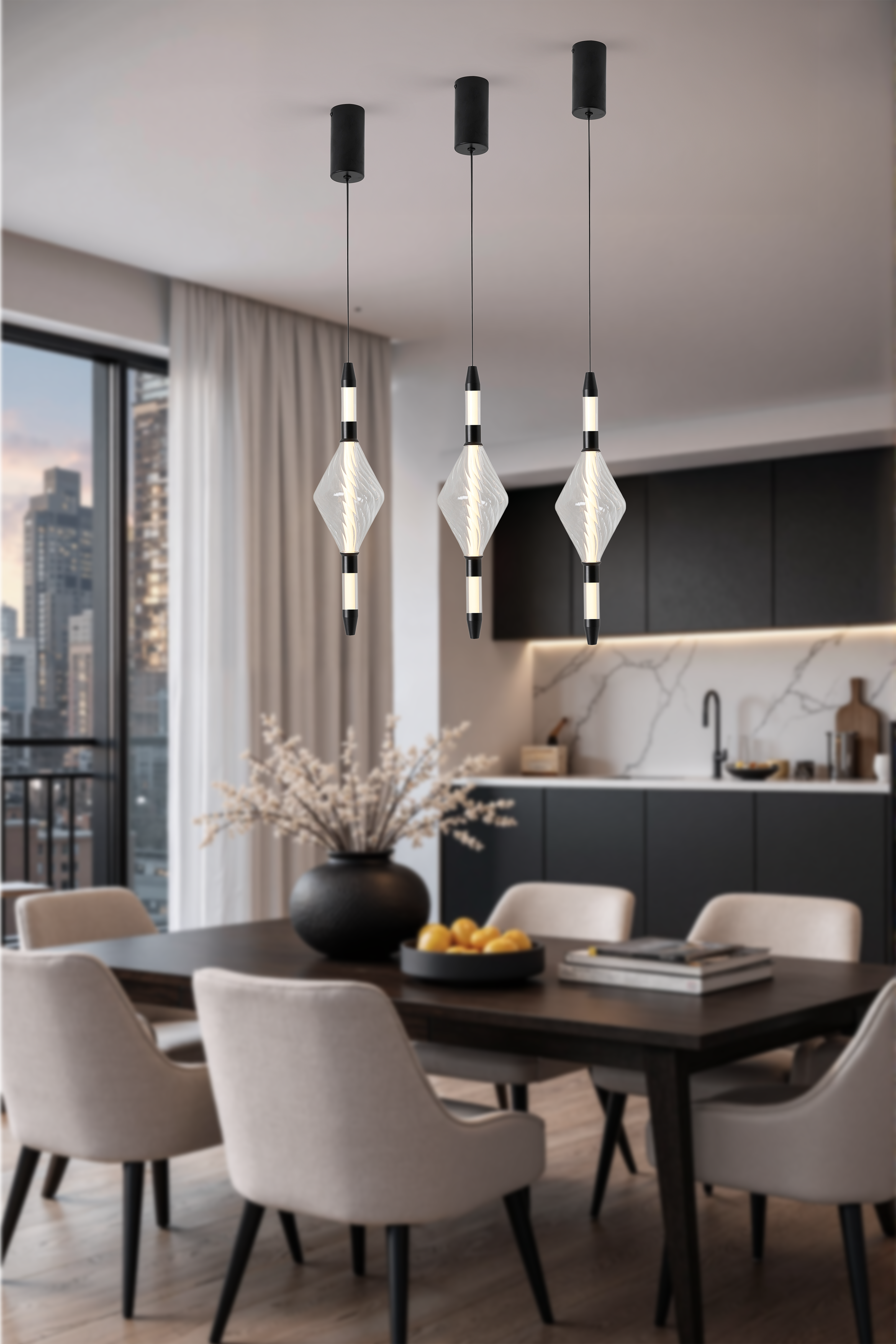 Lampa wisząca Vita LED 700 lm 7.5W barwa ciepła czarno-biała Candellux