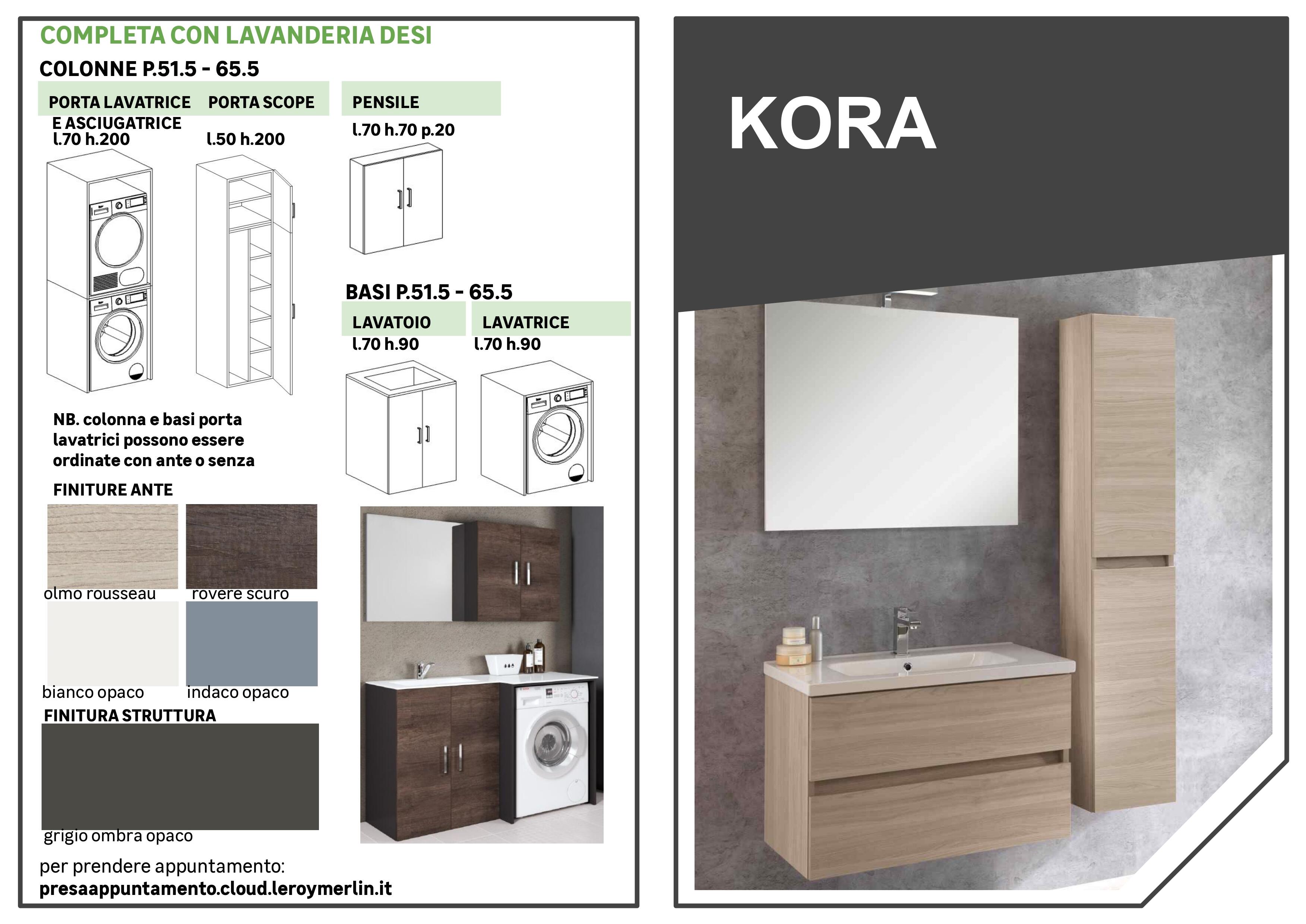 Estensione per mobile da bagno Kora 1 cassetto 1 anta rovere scuro L 30 x H 72 x P 34 cm - 5