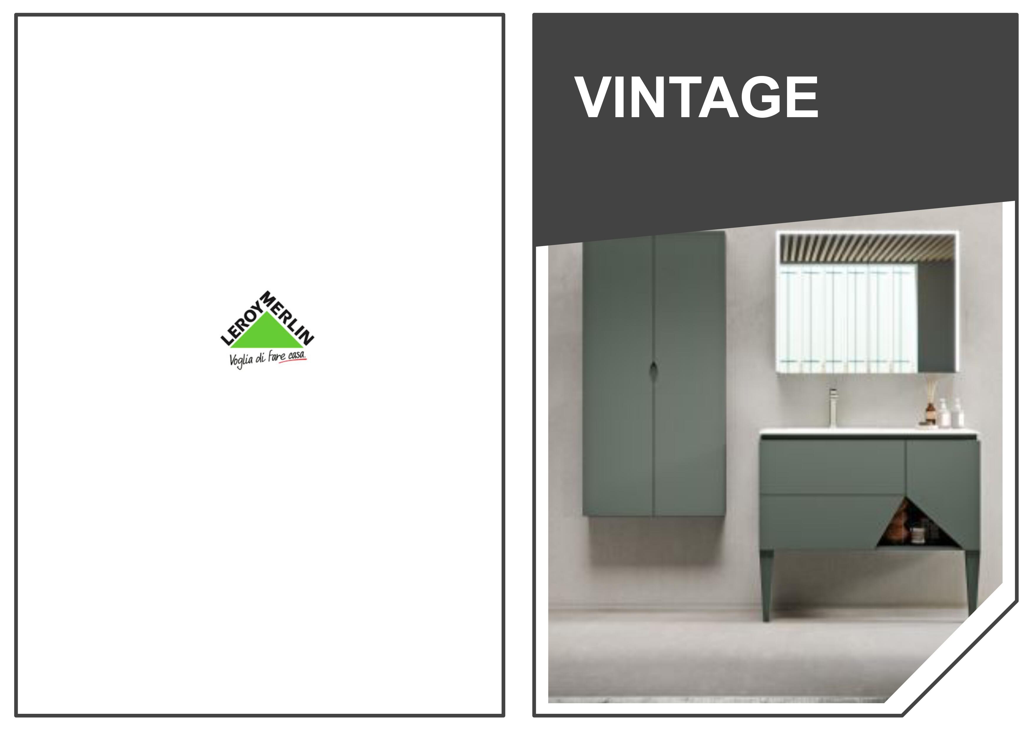 Piedino mobili da bagno (componibile) vintage verde opaco H 35 cm 2 pezzi - 3