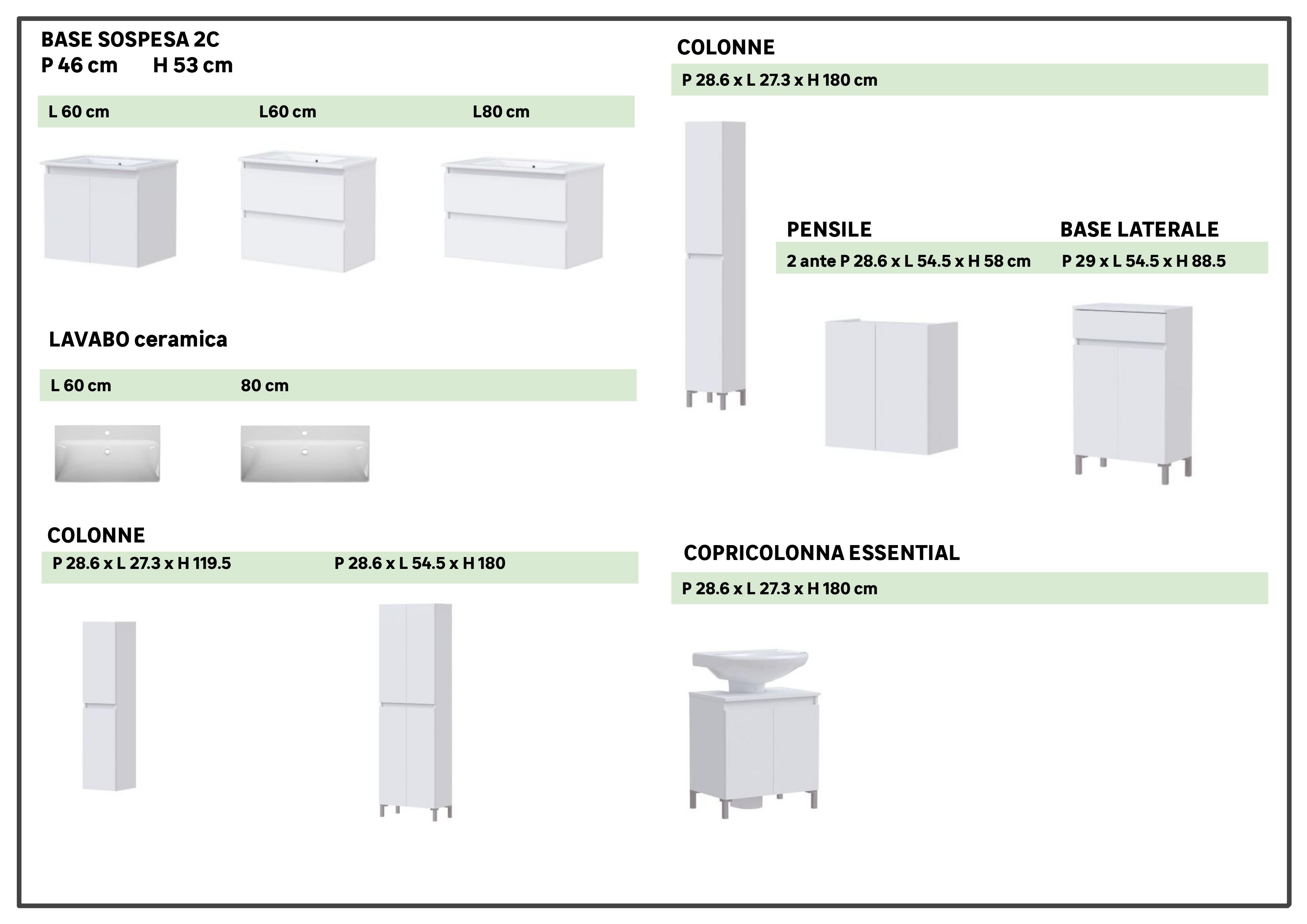 Mobile da bagno sospeso sotto lavabo L 60.5 x H 65 x P 40 cm, 2 ante SENSEA Essential - 8