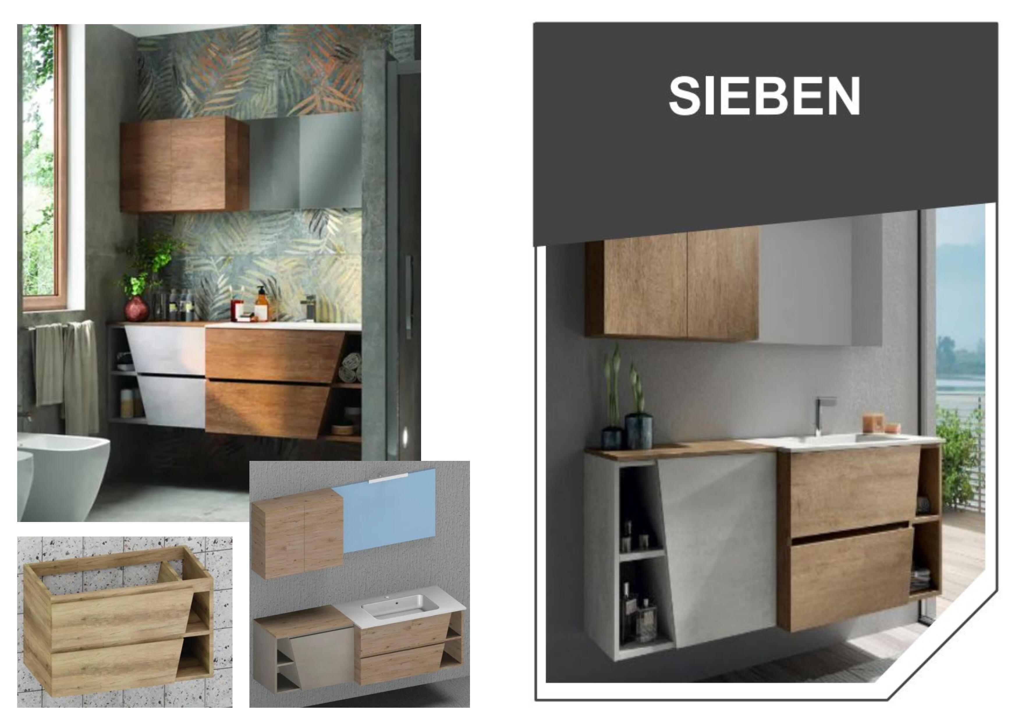 Pensile bagno Sieben bianco, 1 anta apertura da sinistra P 21 x L 60 x H 60 cm - 4