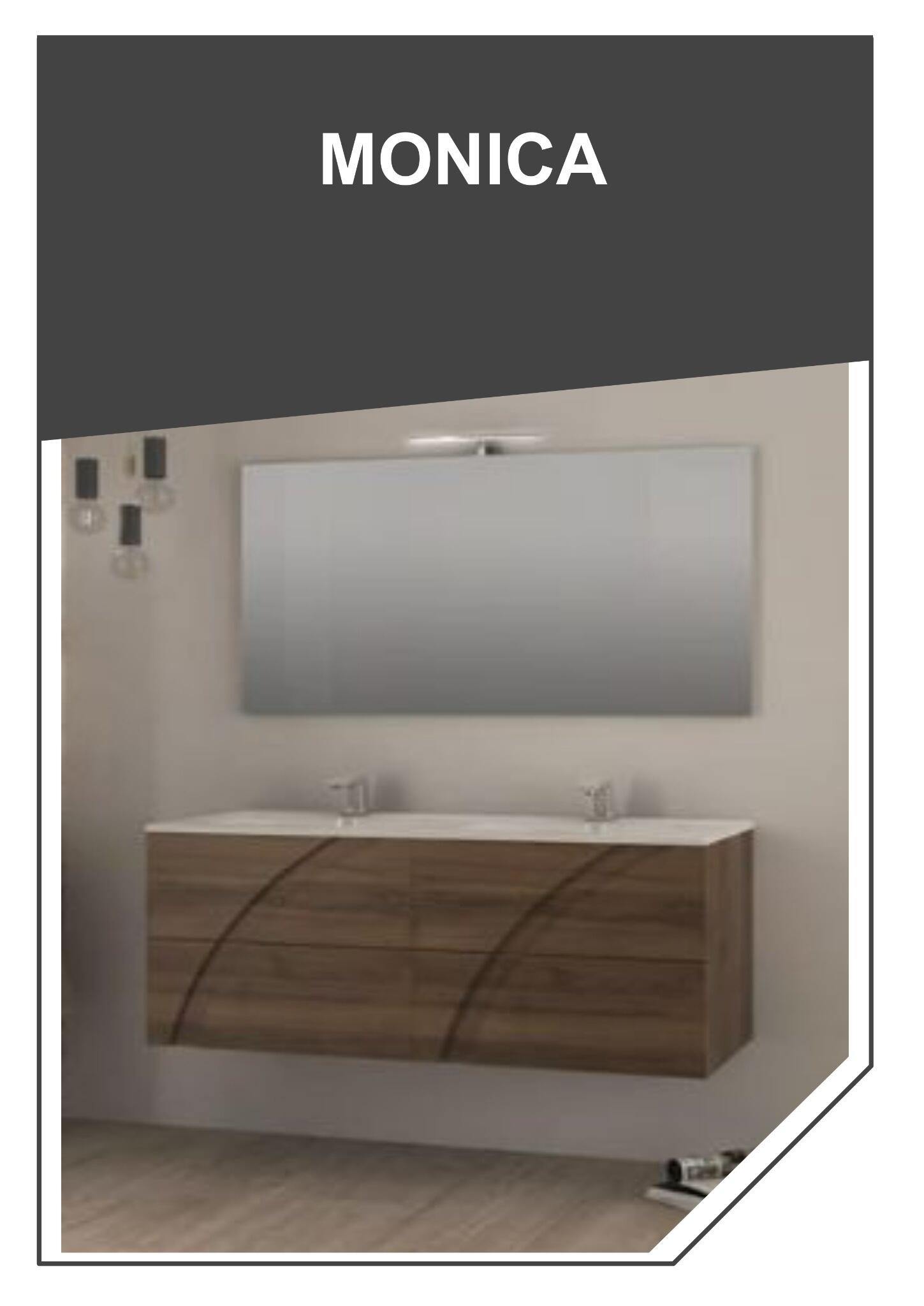 Mobile bagno da fissare con lavabo Monica L 100 x H 55 x P 46 cm rovere tabacco effetto legno - 5