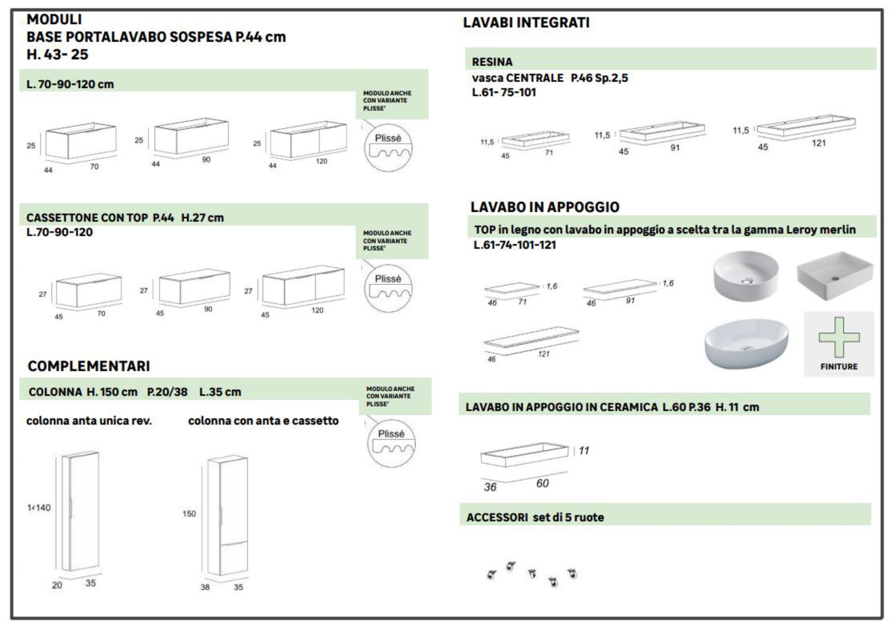 Mobile da bagno sospeso sotto lavabo Modula di BADEN HAUS L 70 x H 25 x P 44 cm bianco cannettato  opaco, 1 cassetto - 4