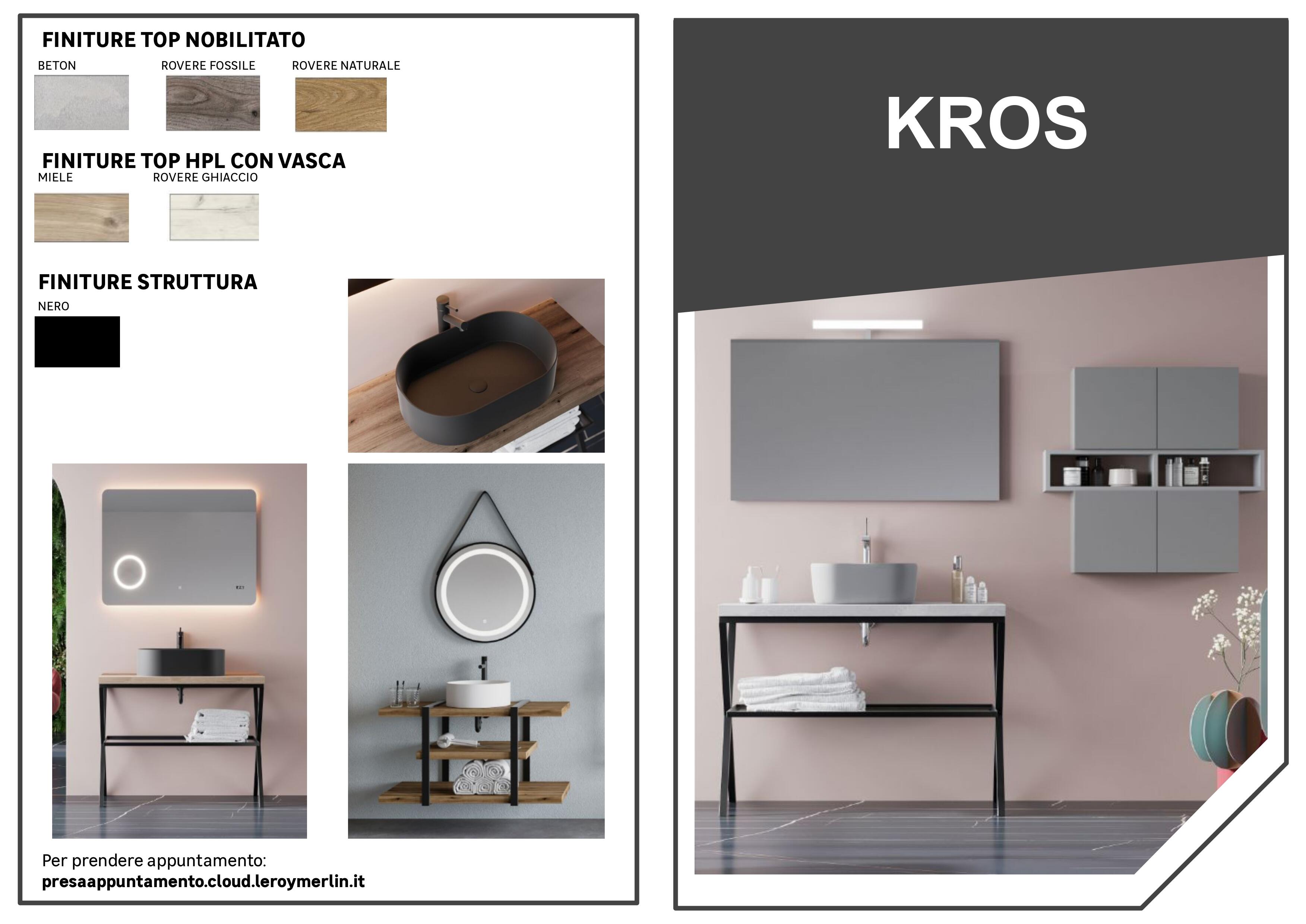 Mensola per bagno in acciaio Kros L 60 x P 46 x H 72 cm - 6