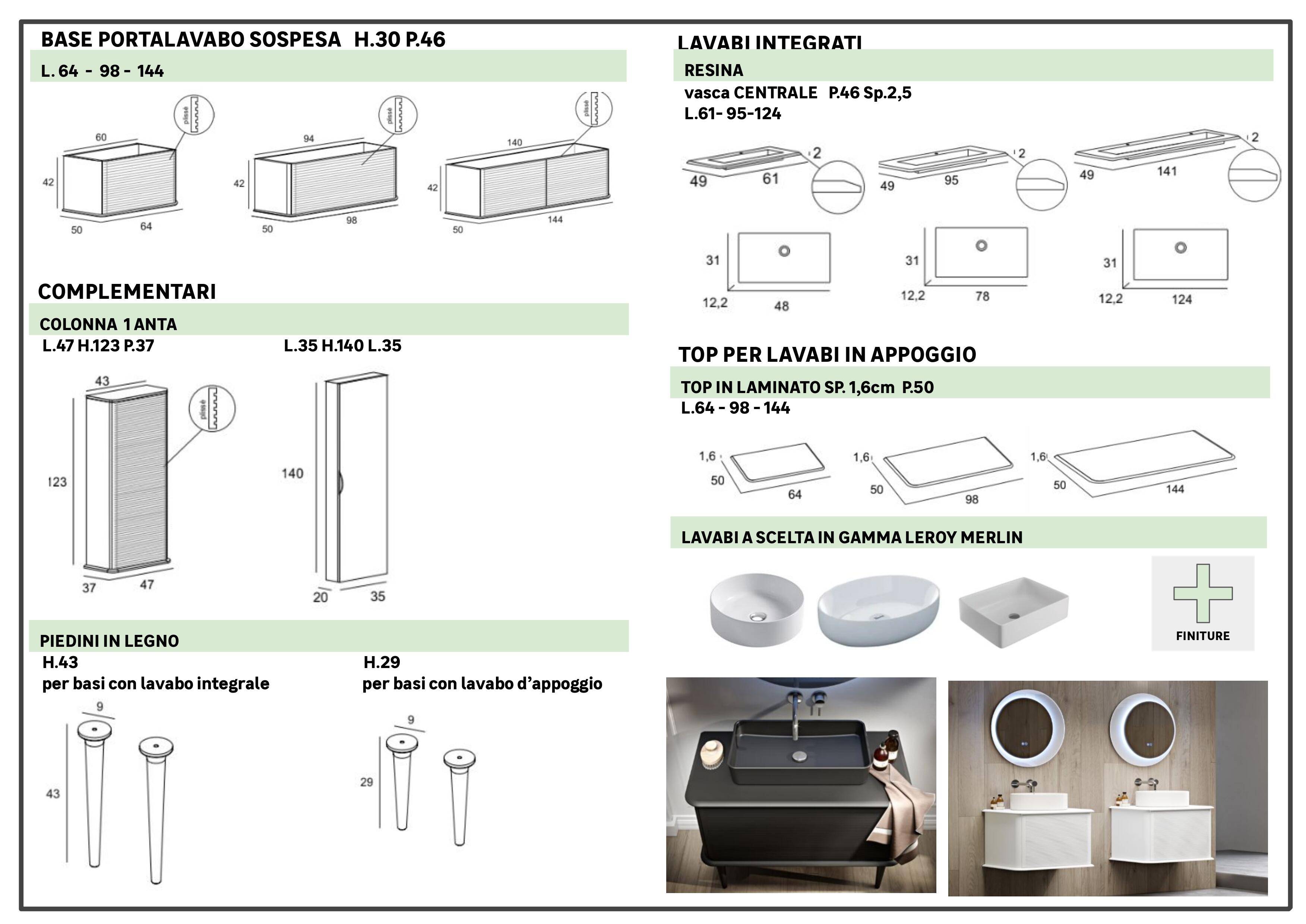 Mobile da bagno sospeso sotto lavabo L 64 x H 42 x P 50 cm tabaco laccato opaco, 1 cassetto BADEN HAUS Bohemia - 3