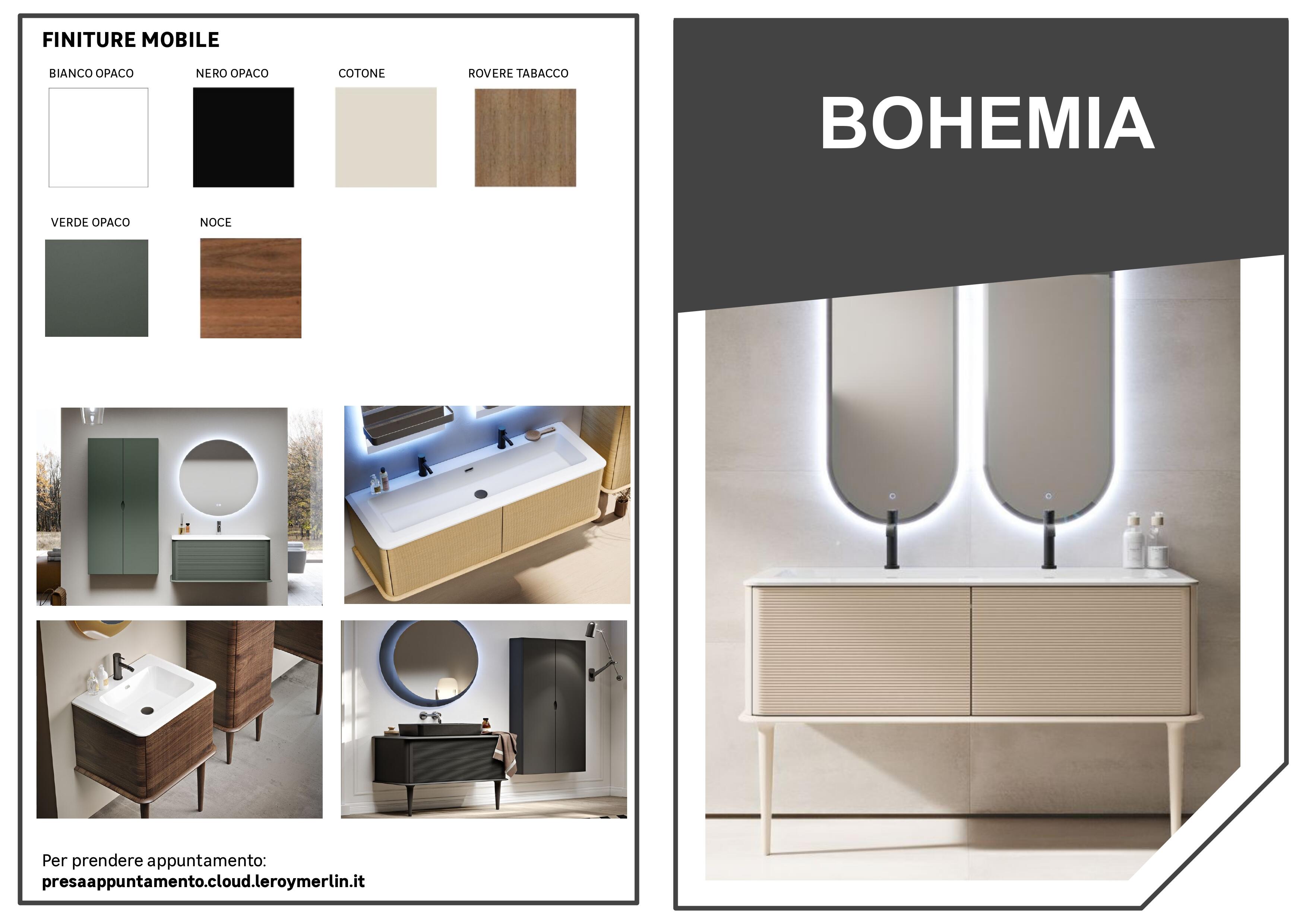Mobile da bagno sospeso sotto lavabo L 64 x H 42 x P 50 cm tabaco laccato opaco, 1 cassetto BADEN HAUS Bohemia - 2