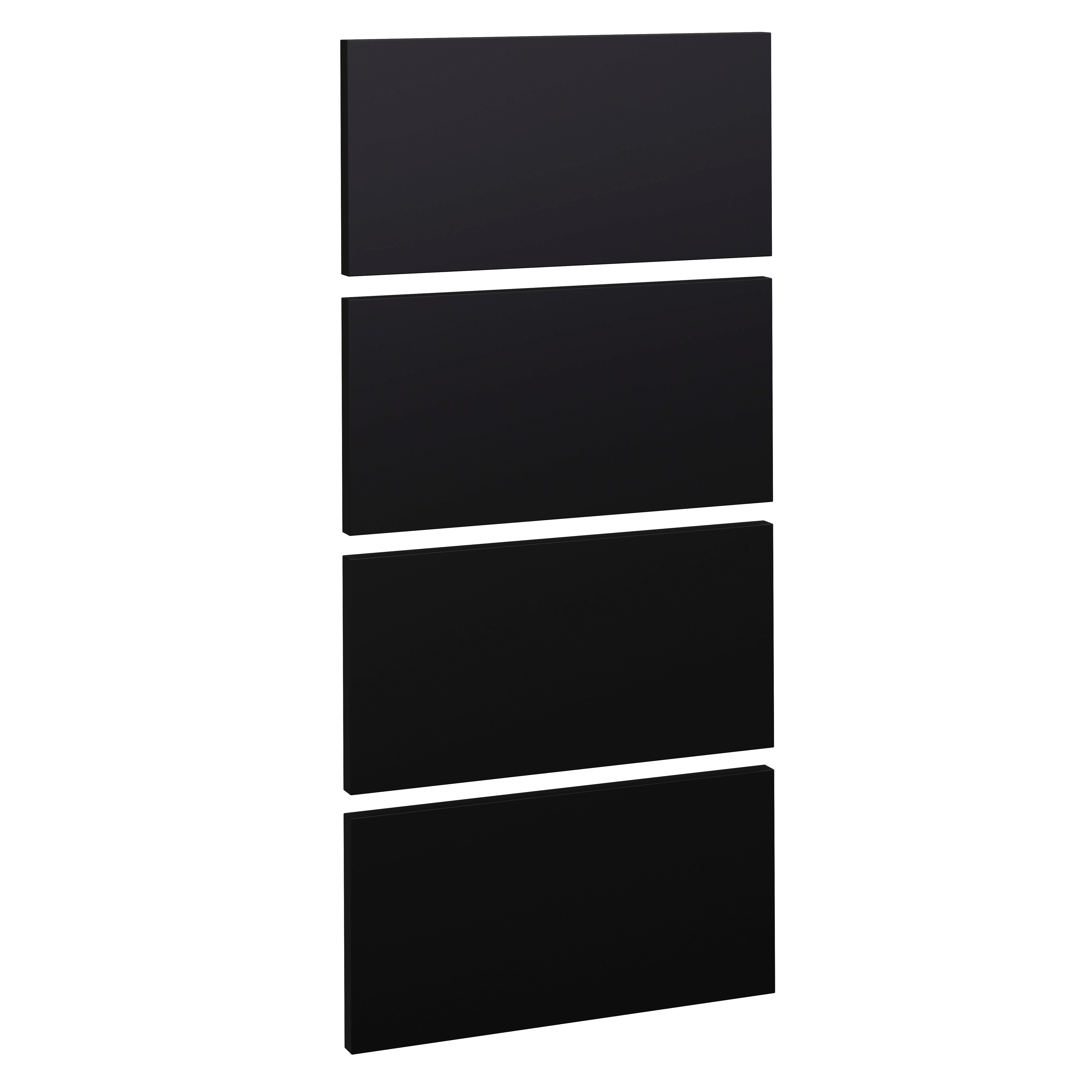 KIT 4 FRENTES DE CAJÓN PARA MUEBLE DE COCINA SEGOVIA NEGRO MATE PET 20X40CM - 2