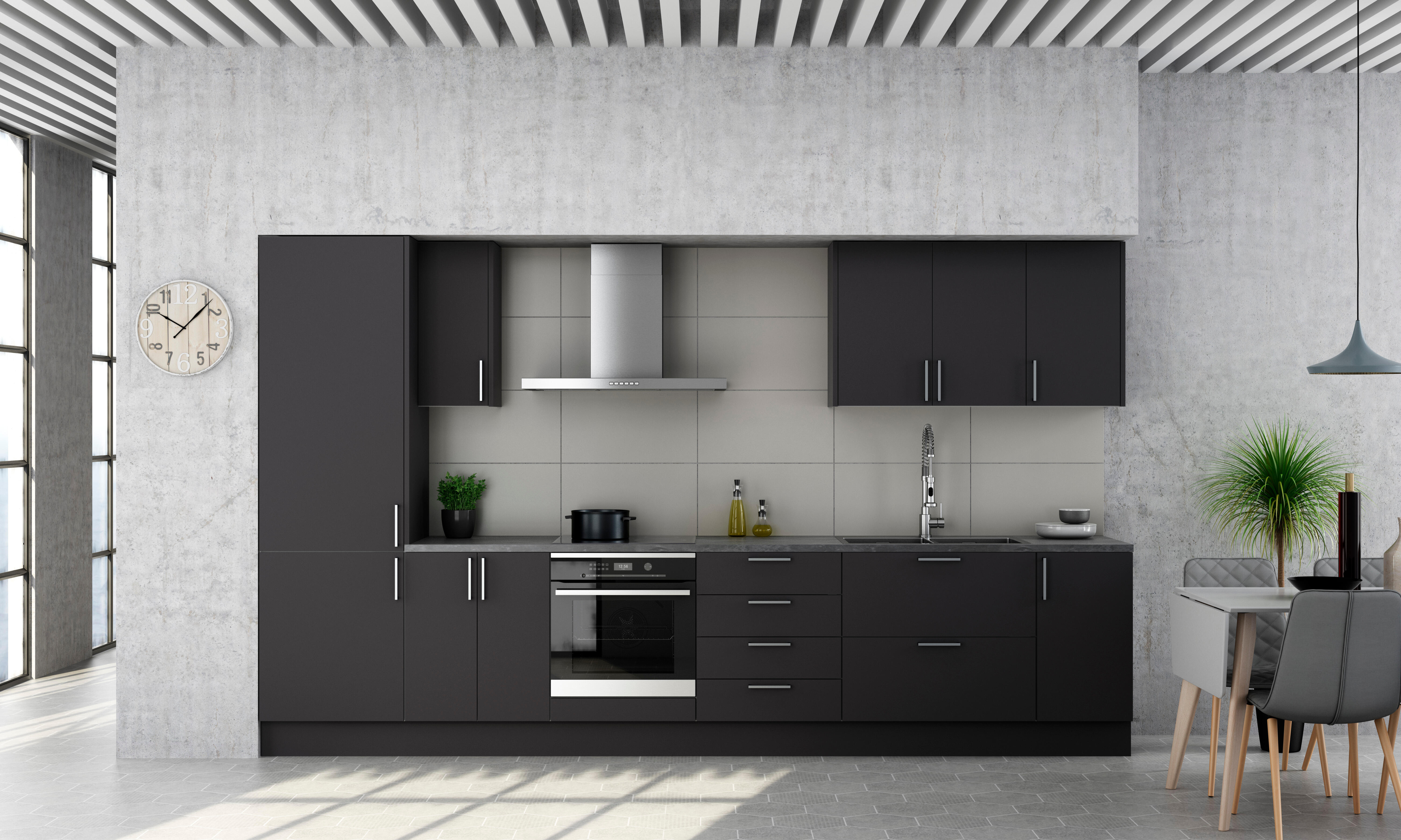 COSTADO PARA MUEBLE DE COCINA SEGOVIA NEGRO MATE PET 231X60CM - 3