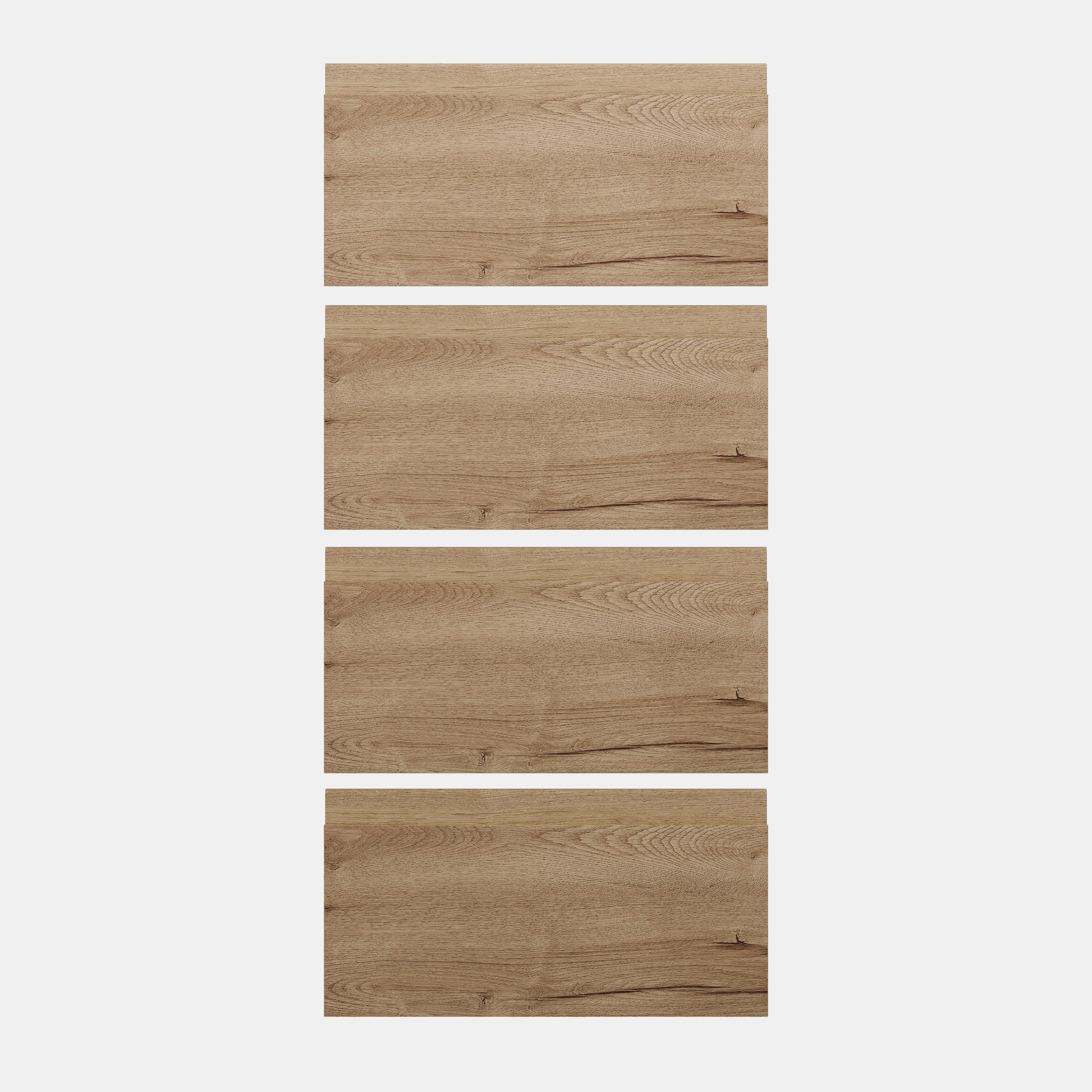 KIT 4 FRENTES DE CAJÓN PARA MUEBLE DE COCINA LUGO MADERA ROBLE CLARO AGLOMERADO 20X40CM - 9
