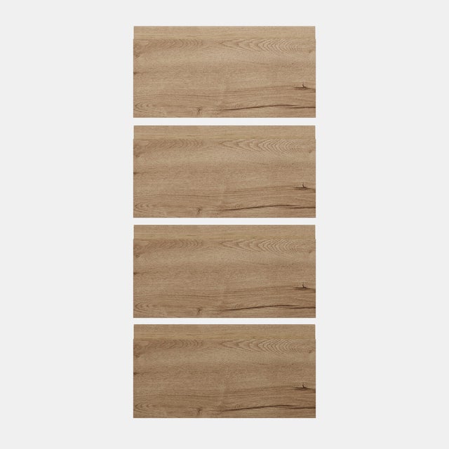 KIT 4 FRENTES DE CAJÓN PARA MUEBLE DE COCINA LUGO MADERA ROBLE CLARO AGLOMERADO 20X40CM