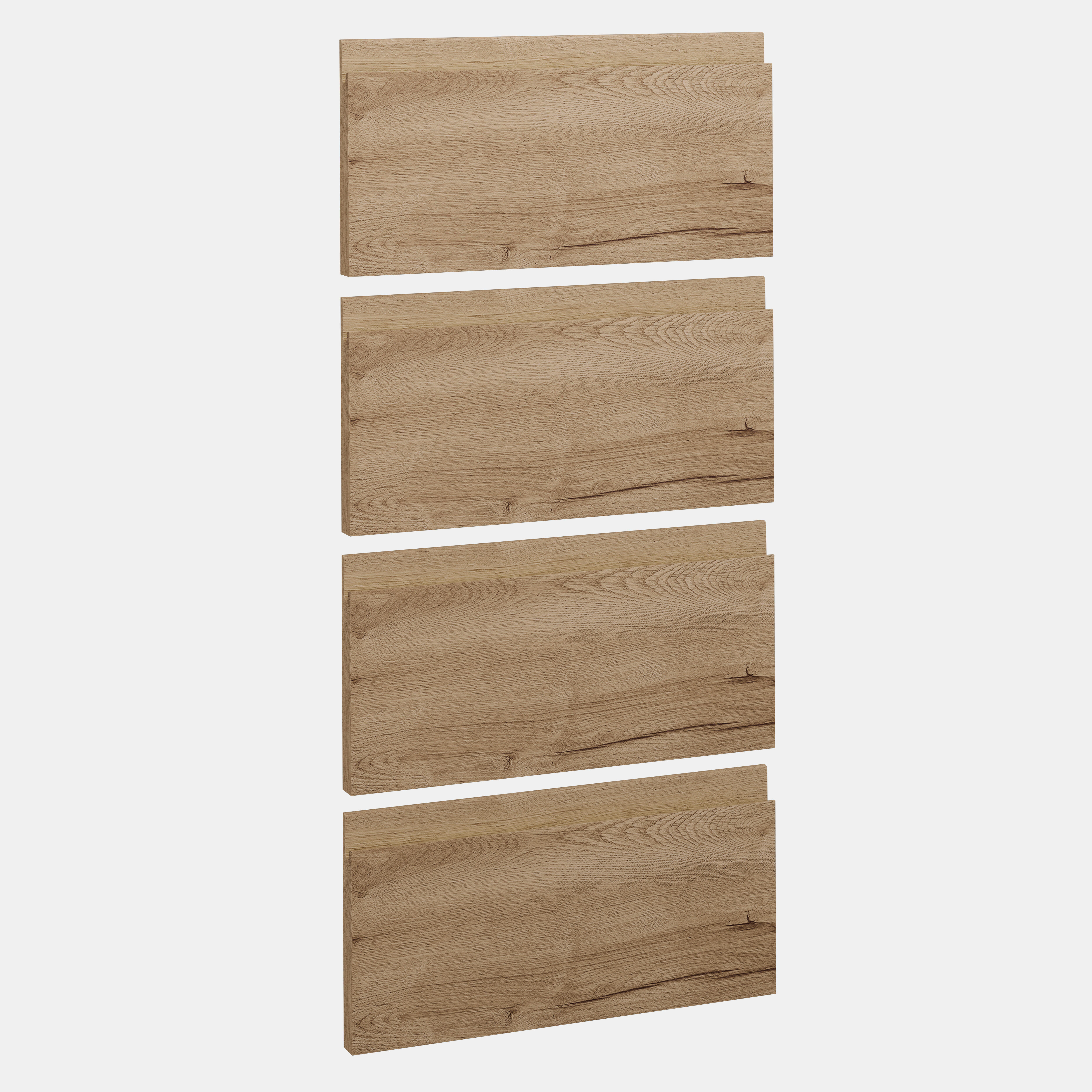 KIT 4 FRENTES DE CAJÓN PARA MUEBLE DE COCINA LUGO MADERA ROBLE CLARO AGLOMERADO 20X40CM - 8