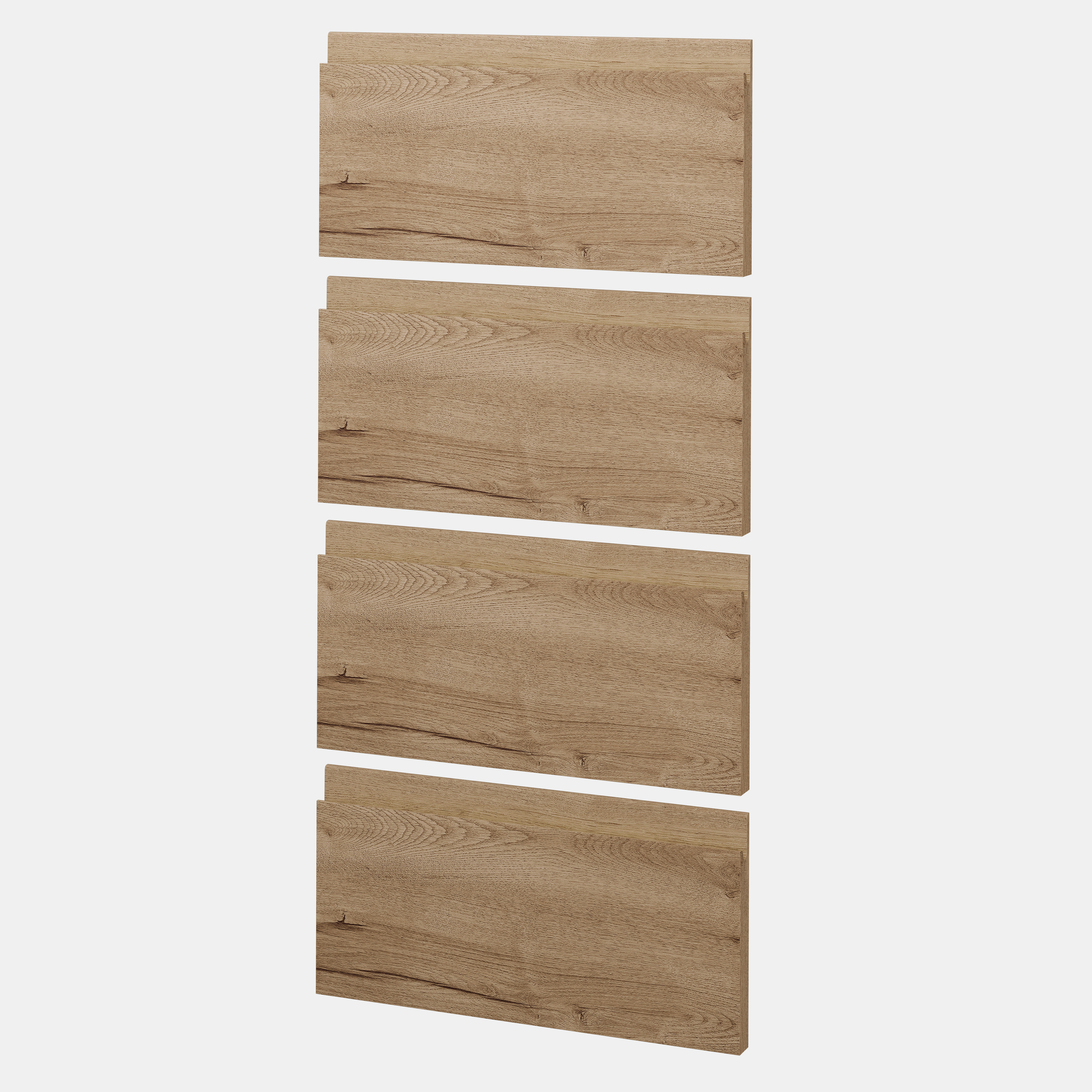 KIT 4 FRENTES DE CAJÓN PARA MUEBLE DE COCINA LUGO MADERA ROBLE CLARO AGLOMERADO 20X40CM - 7