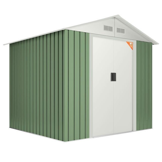 Caseta de acero GAVLE de 261x202x202 cm y 5.27 m2 con 0.25 mm espesor y puerta doble corredera HOGGAR