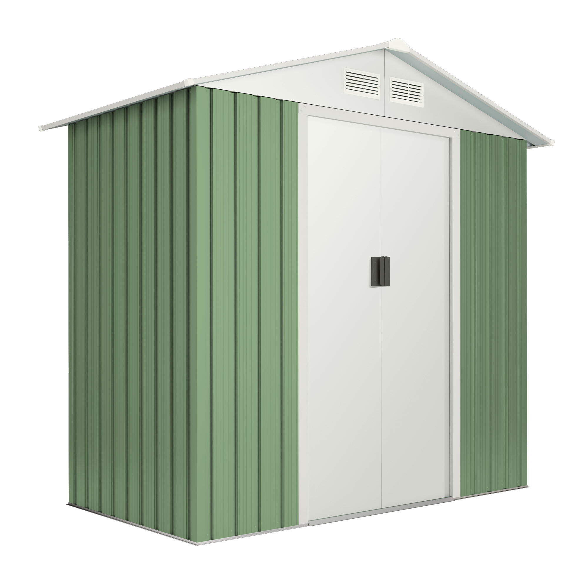 caseta de acero nybro de 196x196x131 cm y 257 m2 con 025 mm espesor y puerta doble corredera hoggar