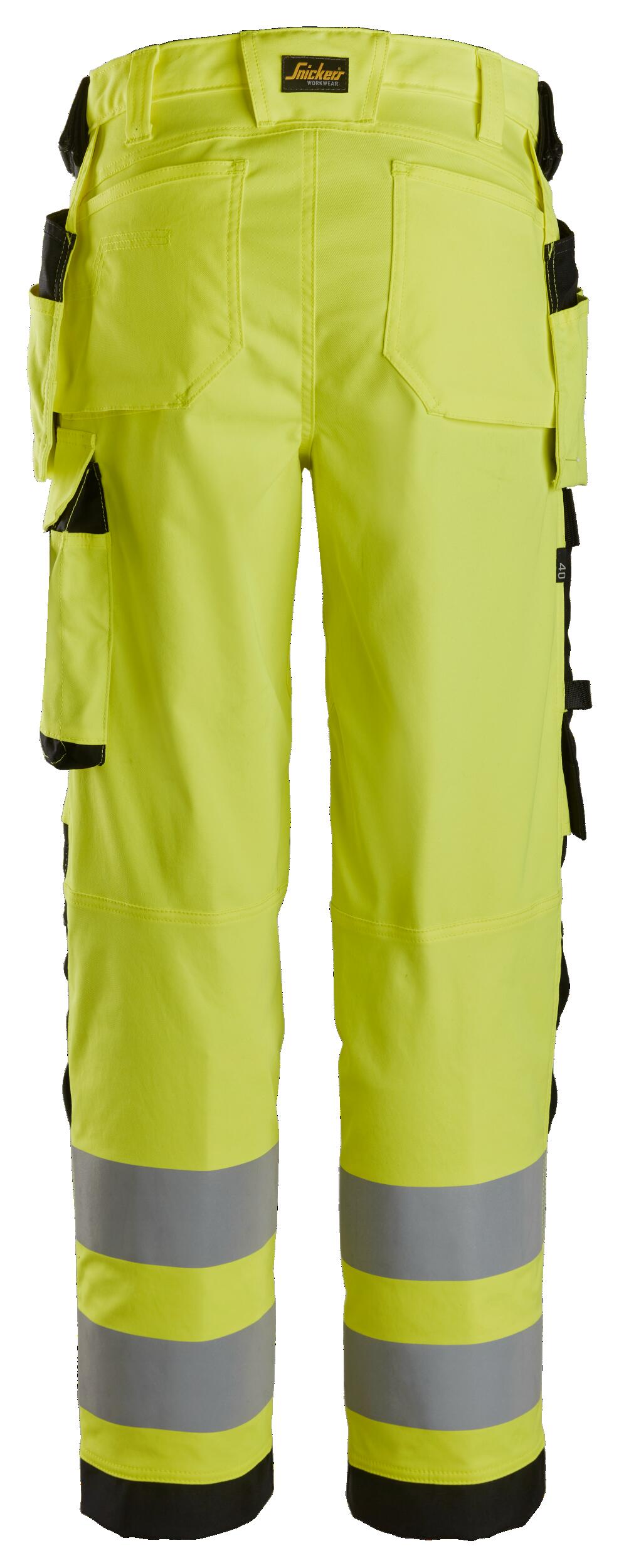 Pantalón trabajo mujer snickers highvis - amarillo/negro - talla 44 estándar