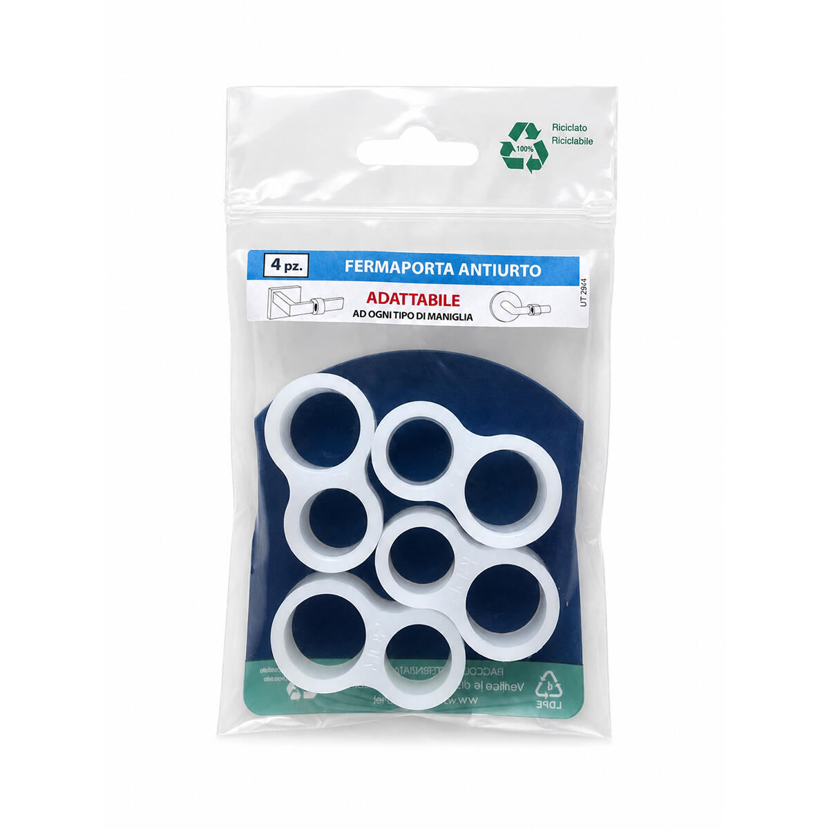 Fermaporta UT 29/4 in silicone trasparente opaco L 4.6 x H 2.1 cm, 4 pezzi - 5