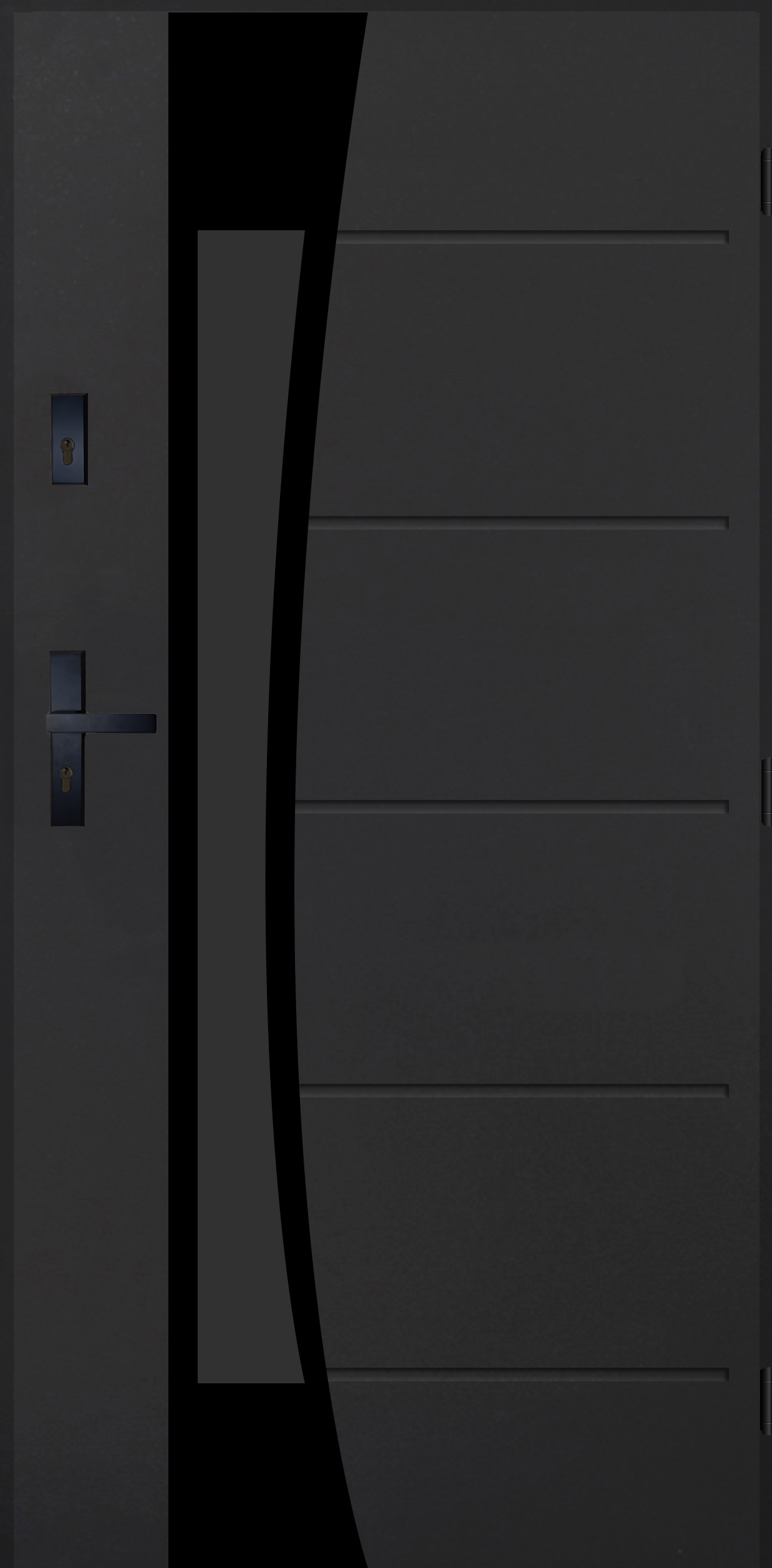 Drzwi zewnętrzne stalowe wejściowe Lyon Black antracytowe 90 prawe Pantor - 4