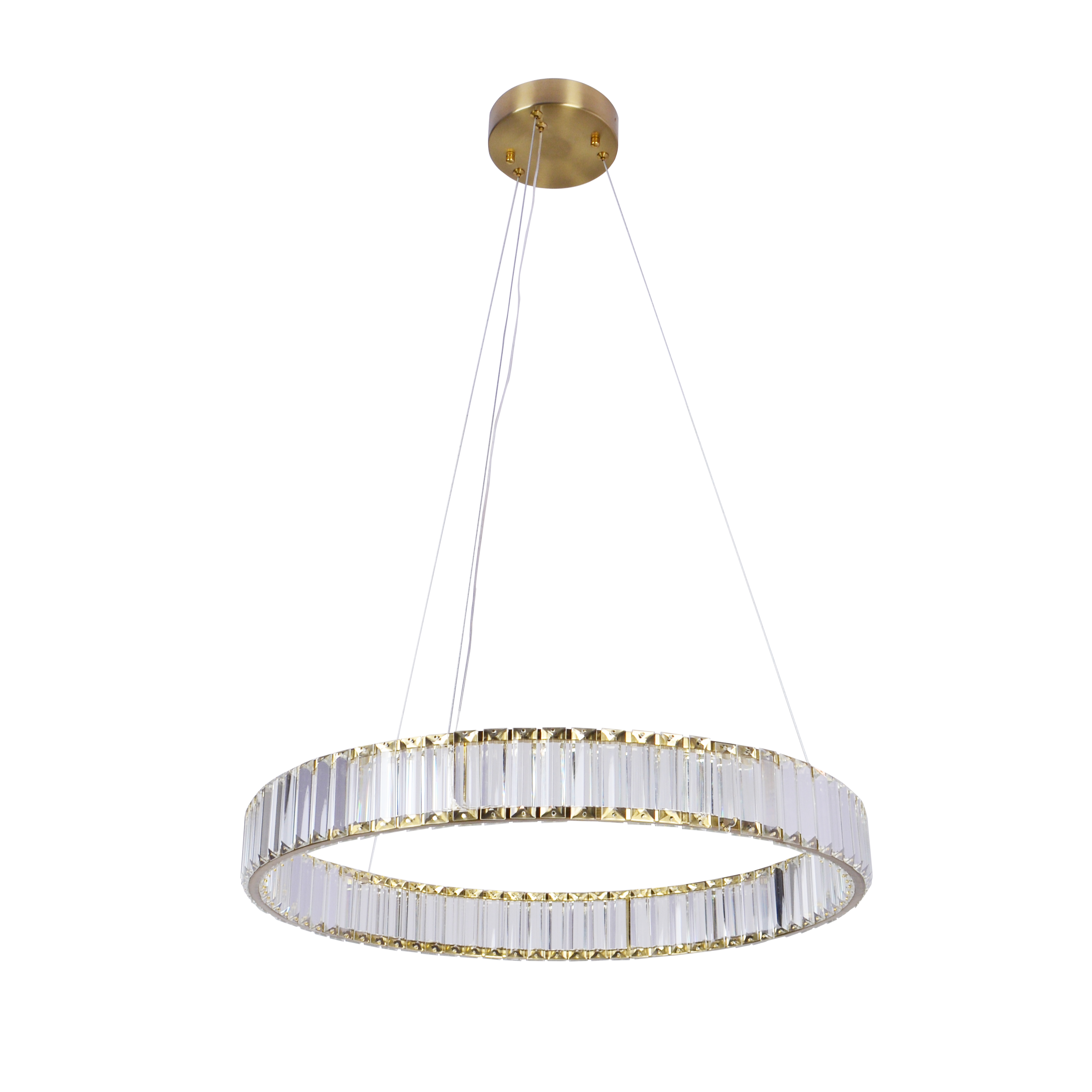 Lampa wisząca z kryształkami Cristalia LED 4300 lm 29W barwa neutralna złota Goldlux