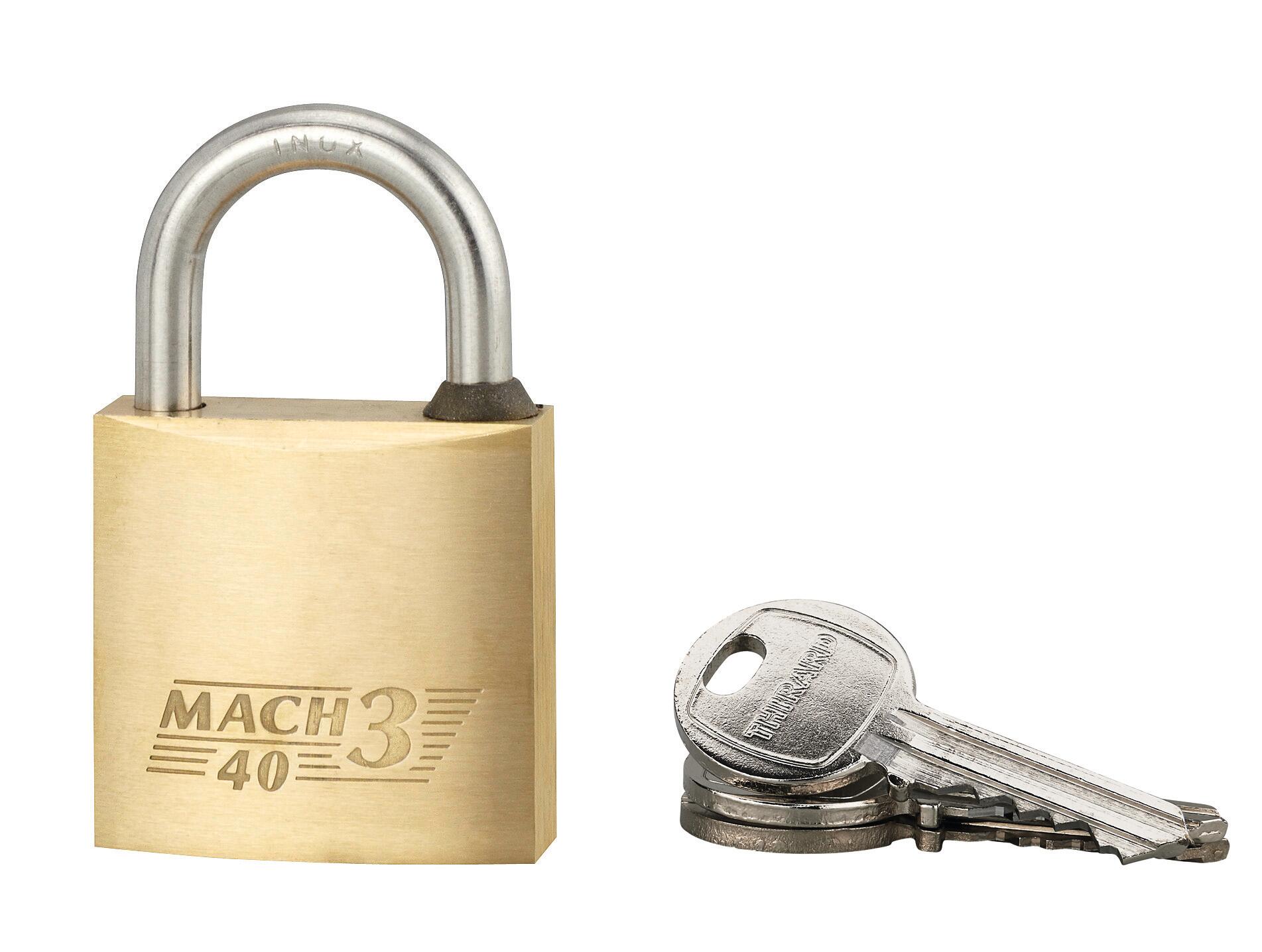Cadenas à clé corps laiton 40 mm 2 clés  - THIRARD Mach 3 - 2