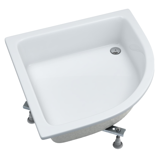 Brodzik półokrąg Schedpol Dafne 90 × 90 x 35 cm biały gładki