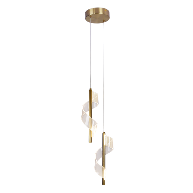 Lampa wisząca Vela 2xLED 730 lm 6W barwa neutralna 186 cm złota Goldlux