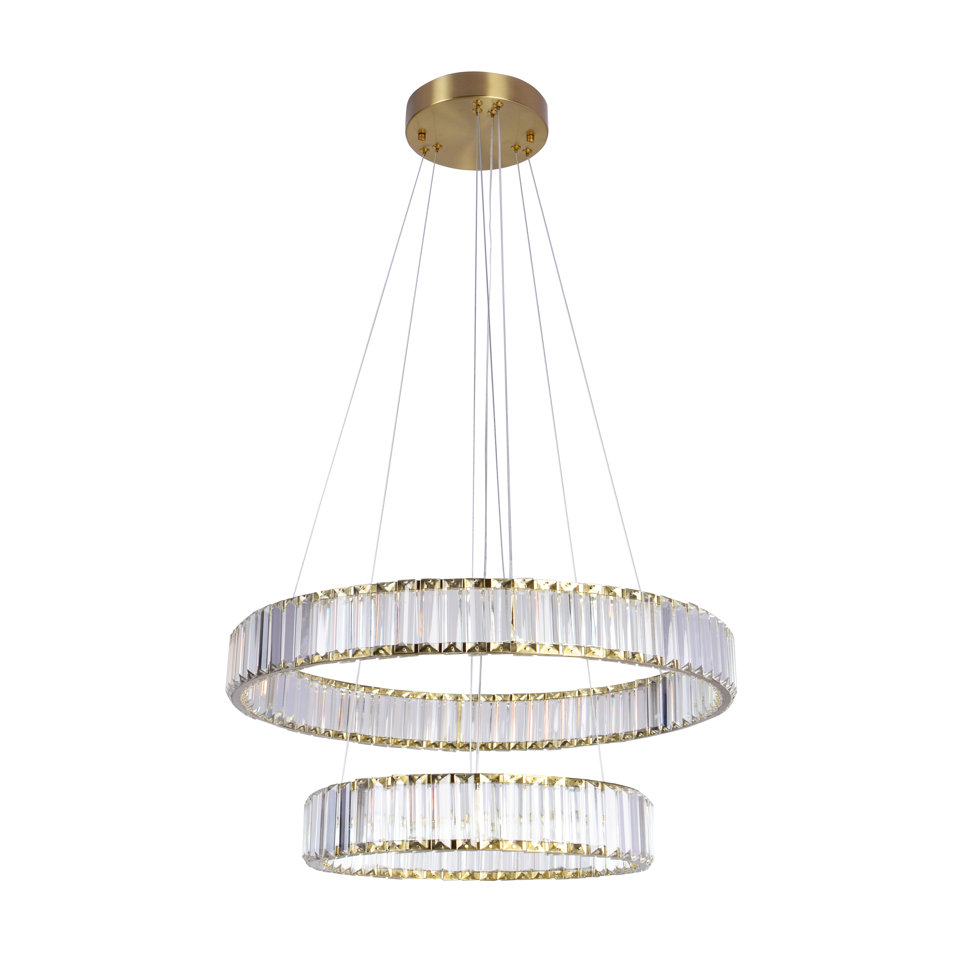 Lampa wisząca z kryształkami Cristalia 2xLED 6400 lm 43W barwa neutralna złota Goldlux