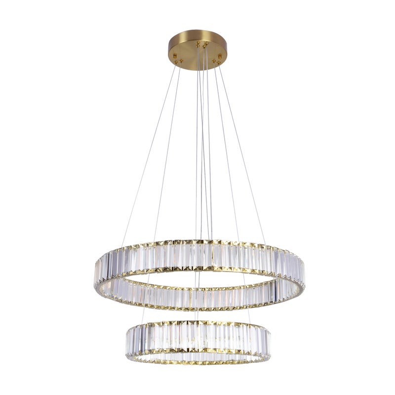 Zdjęcia - Żyrandol / lampa Goldlux Lampa wisząca z kryształkami Cristalia 2xLED 6400 lm 43W barwa neutralna złota