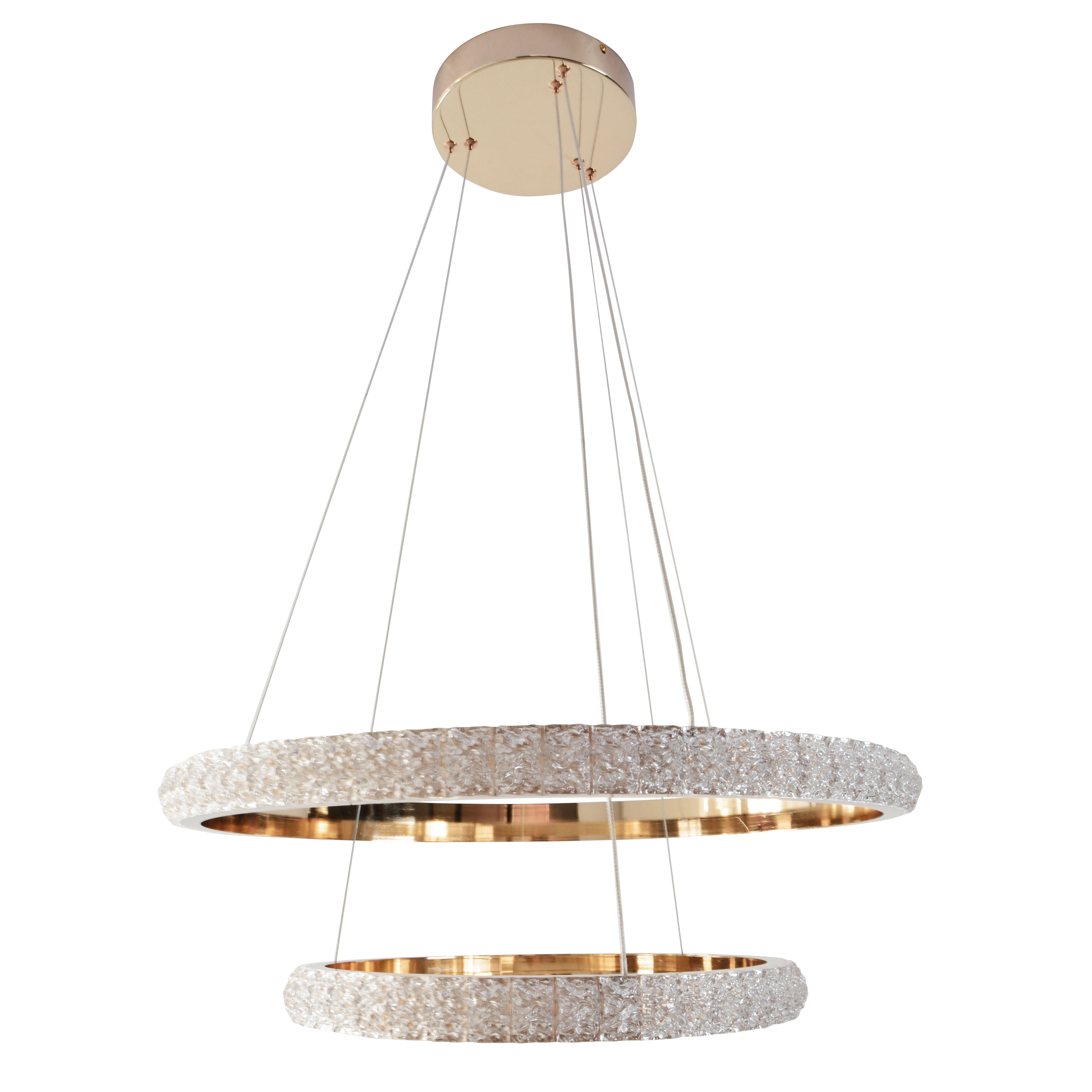 Lampa wisząca z kryształkami Celestia LED 6900 lm 55W barwa neutralna złota Goldlux