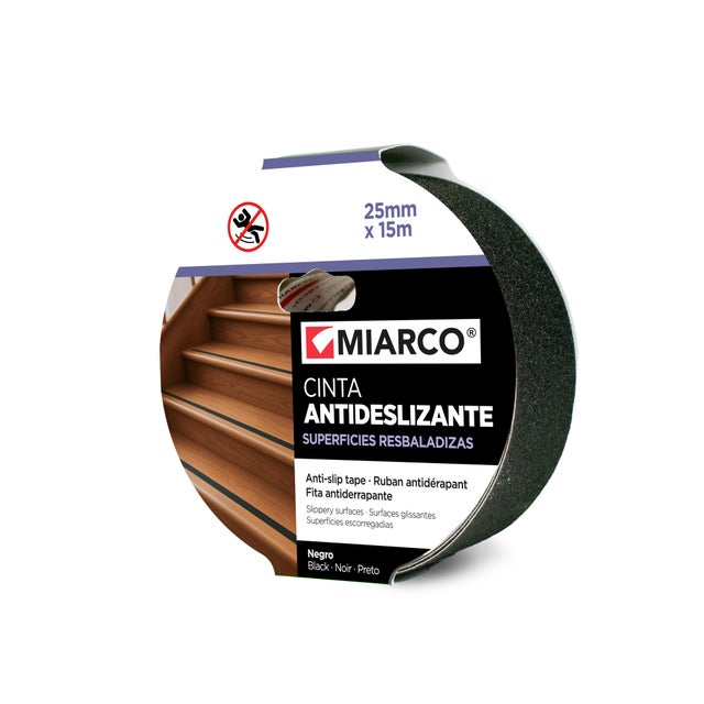 FITA ADESIVA ANTIDERRAPANTE MIARCO 25MMX15M PRETO
