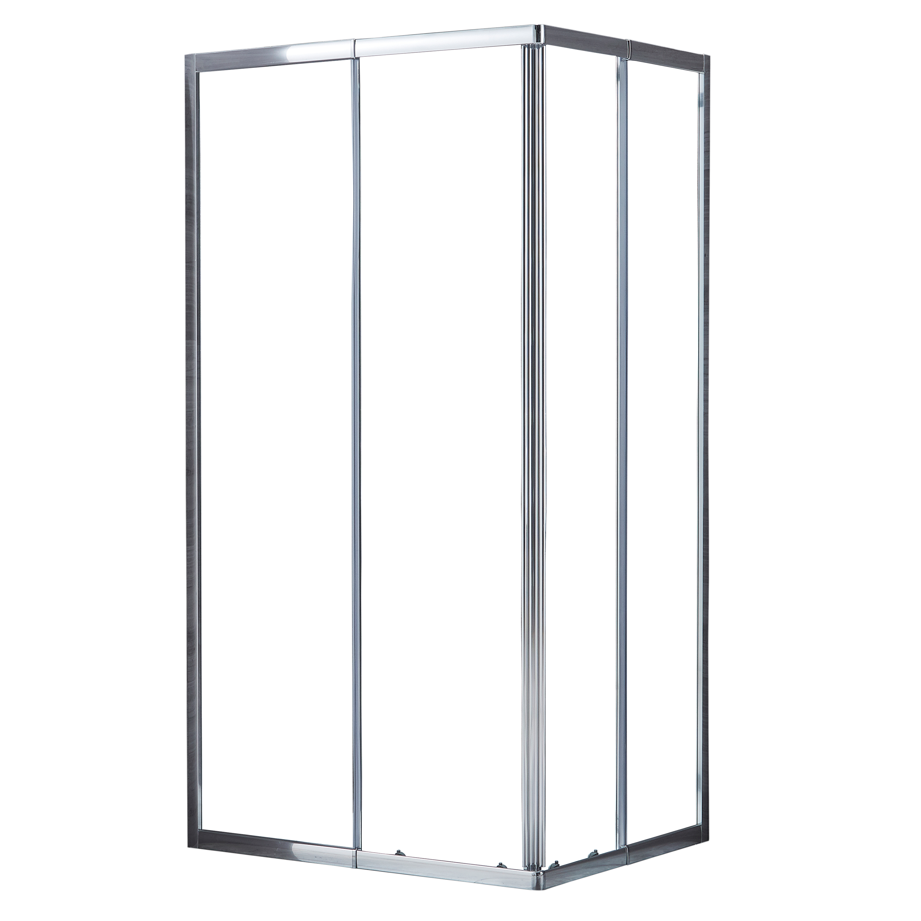 Box doccia angolare con porta scorrevole, vetro 4 mm, L 87.5-99 cm x L 67.5-79 cm, H 185 cm, cromo Essential - 5