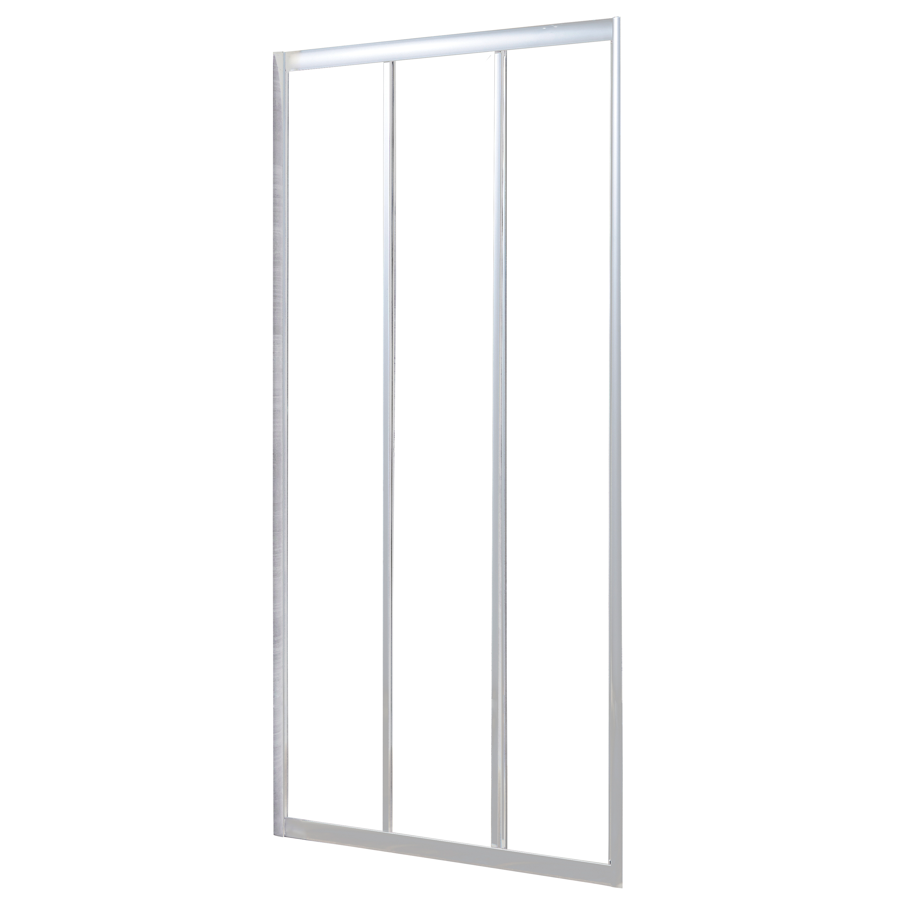 Porte de douche coulissante 3 panneaux transparent, chromé L.100 cm, Essential - 2