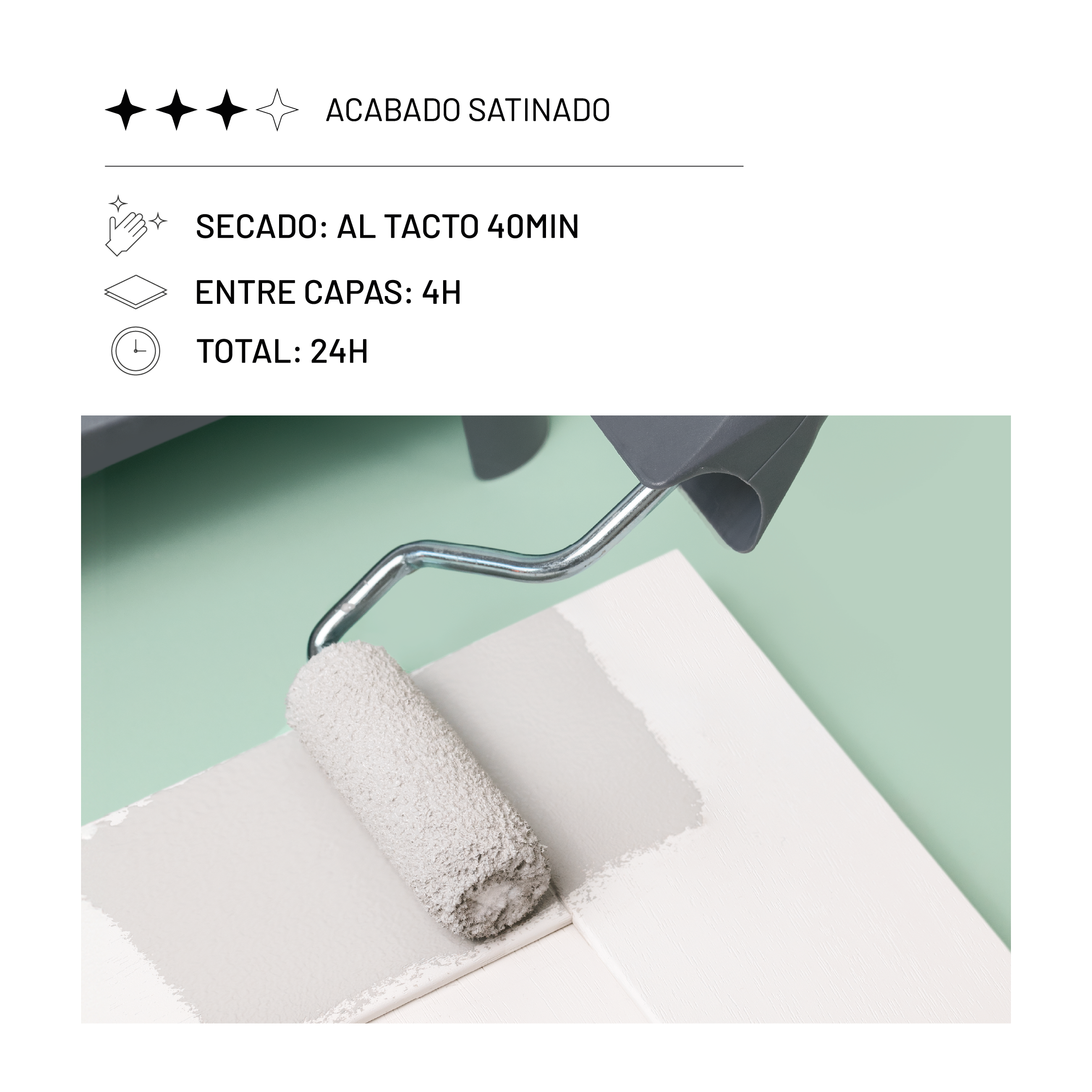 Pintura de interior cocinas y baños LA PAJARITA color negro satinado 750ml para muebles, mobiliario y carpintería - 8
