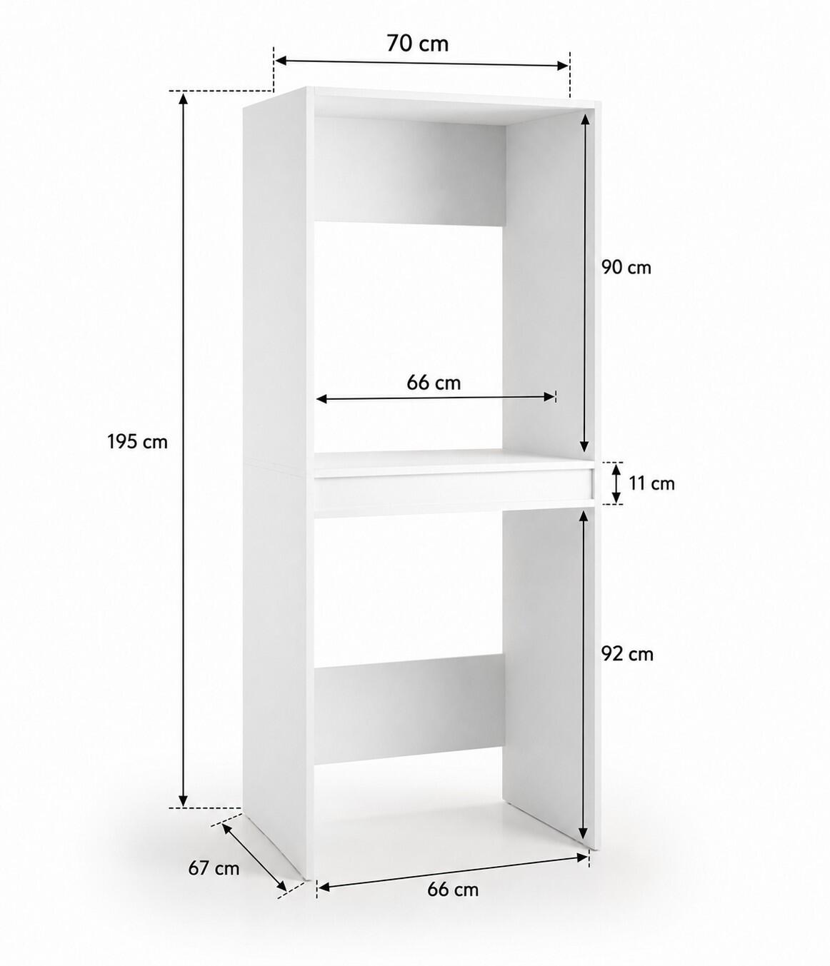 Mobile lavanderia Lava e Asciuga 4 ante in truciolare bianco P 69 x L 70 x H 195 cm - 6