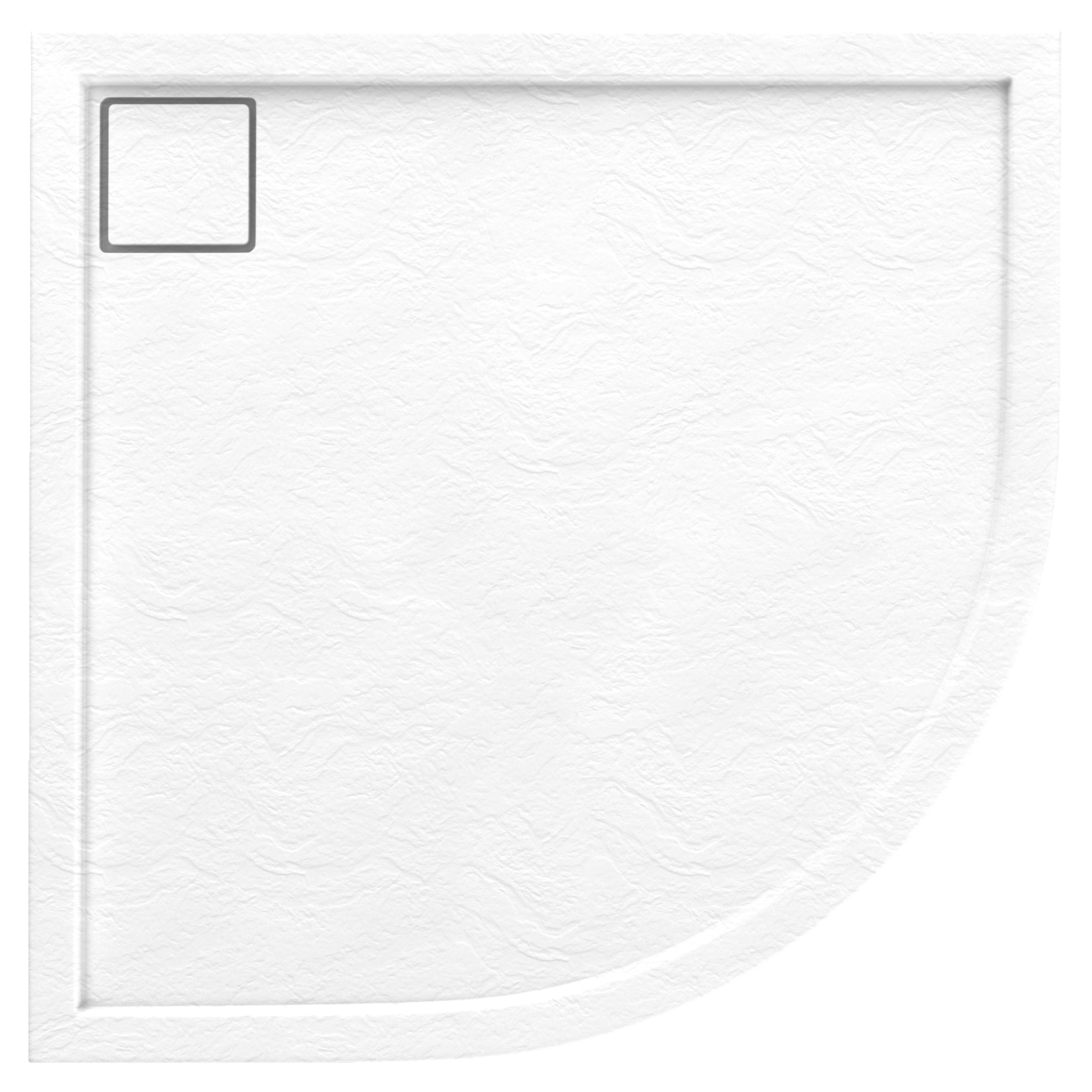 Brodzik półokrągły Schedpol Magnetic 80 × 80 x 5 cm biały kamień