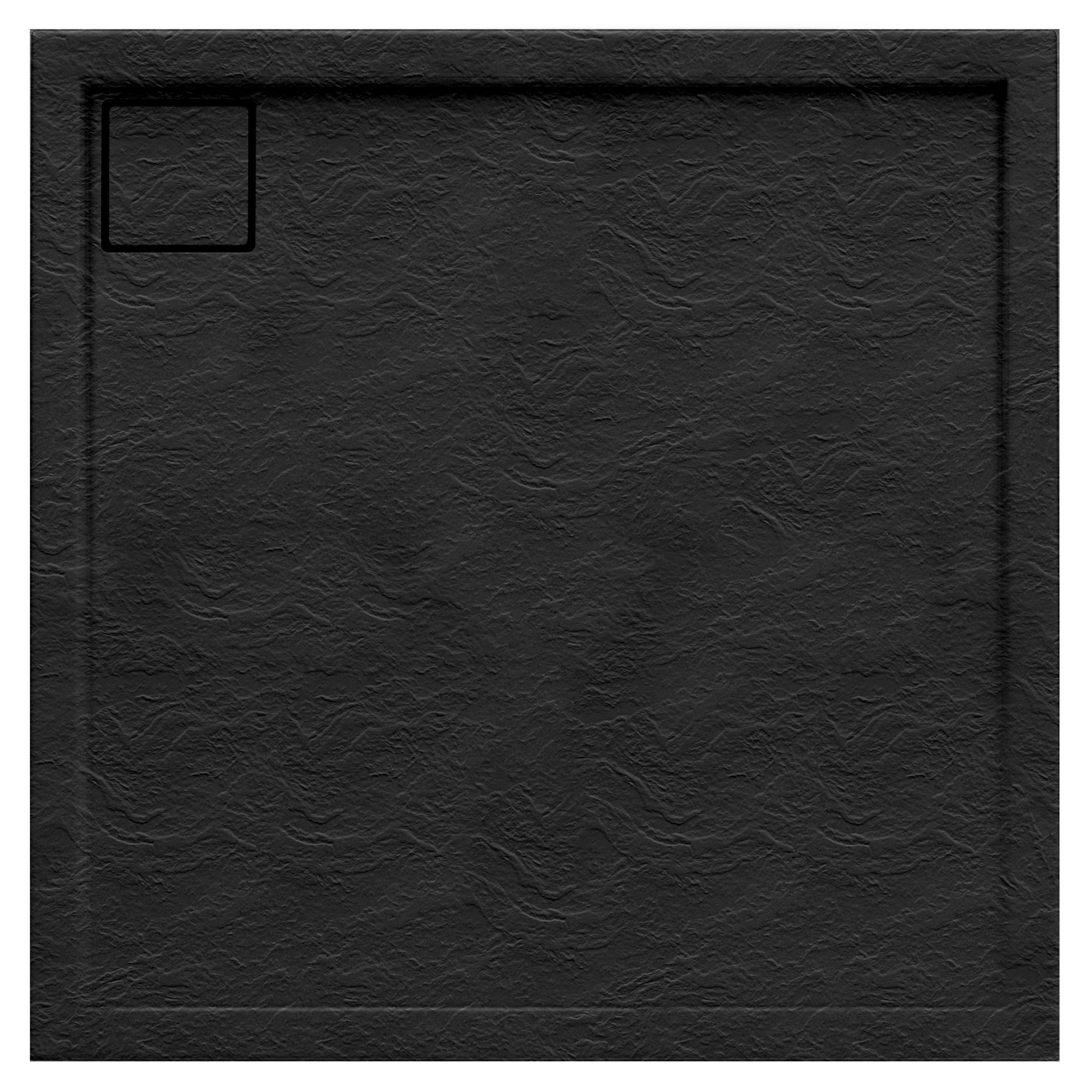 Brodzik kwadratowy Schedpol Magnetic 80 × 80 x 5 cm czarny kamień