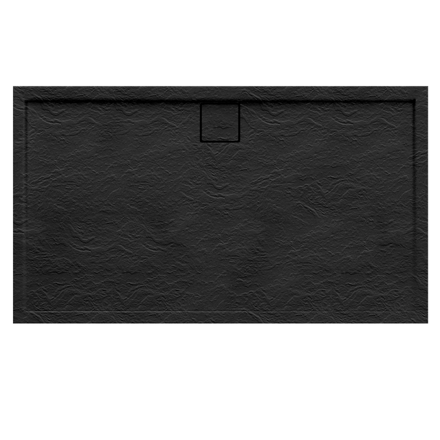 Brodzik prostokątny Schedpol Magnetic 80 × 120 x 5 cm czarny kamień