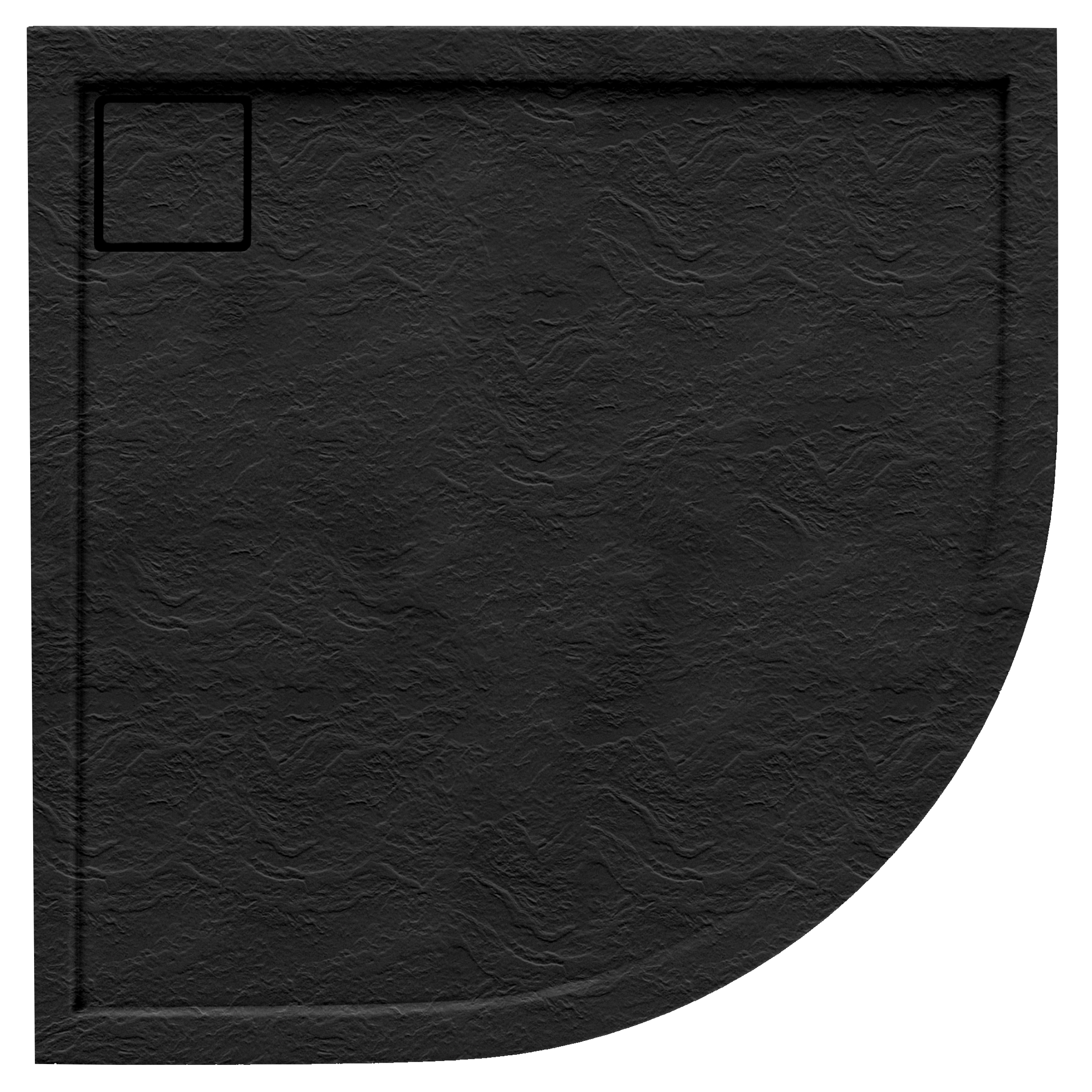 Brodzik półokrąły Schedpol Magnetic 90 × 90 x 5 cm czarny kamień
