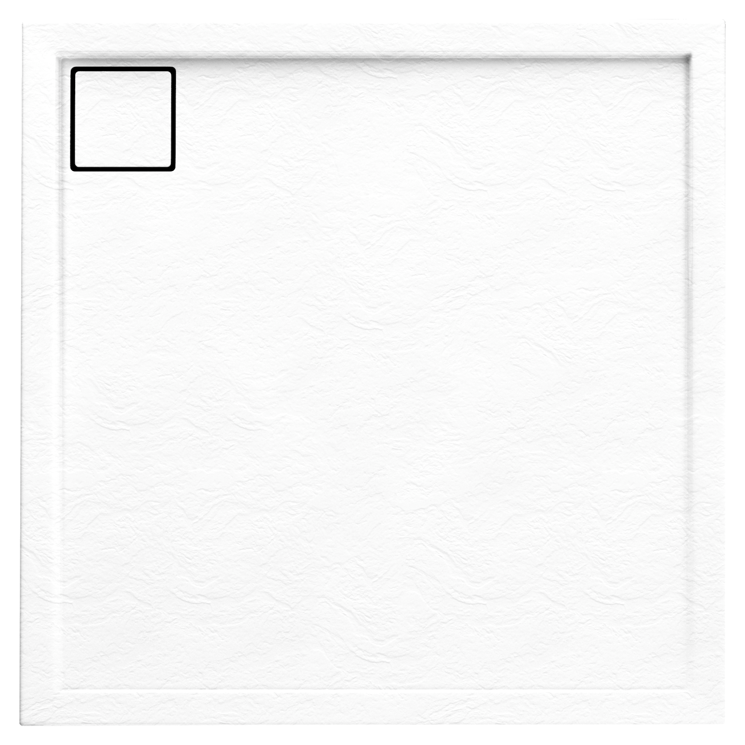 Brodzik kwadratowy Schedpol Magnetic 90 × 90 x 5 cm biały kamień