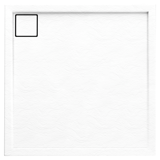 Brodzik kwadratowy Schedpol Magnetic 80 × 80 x 5 cm biały kamień