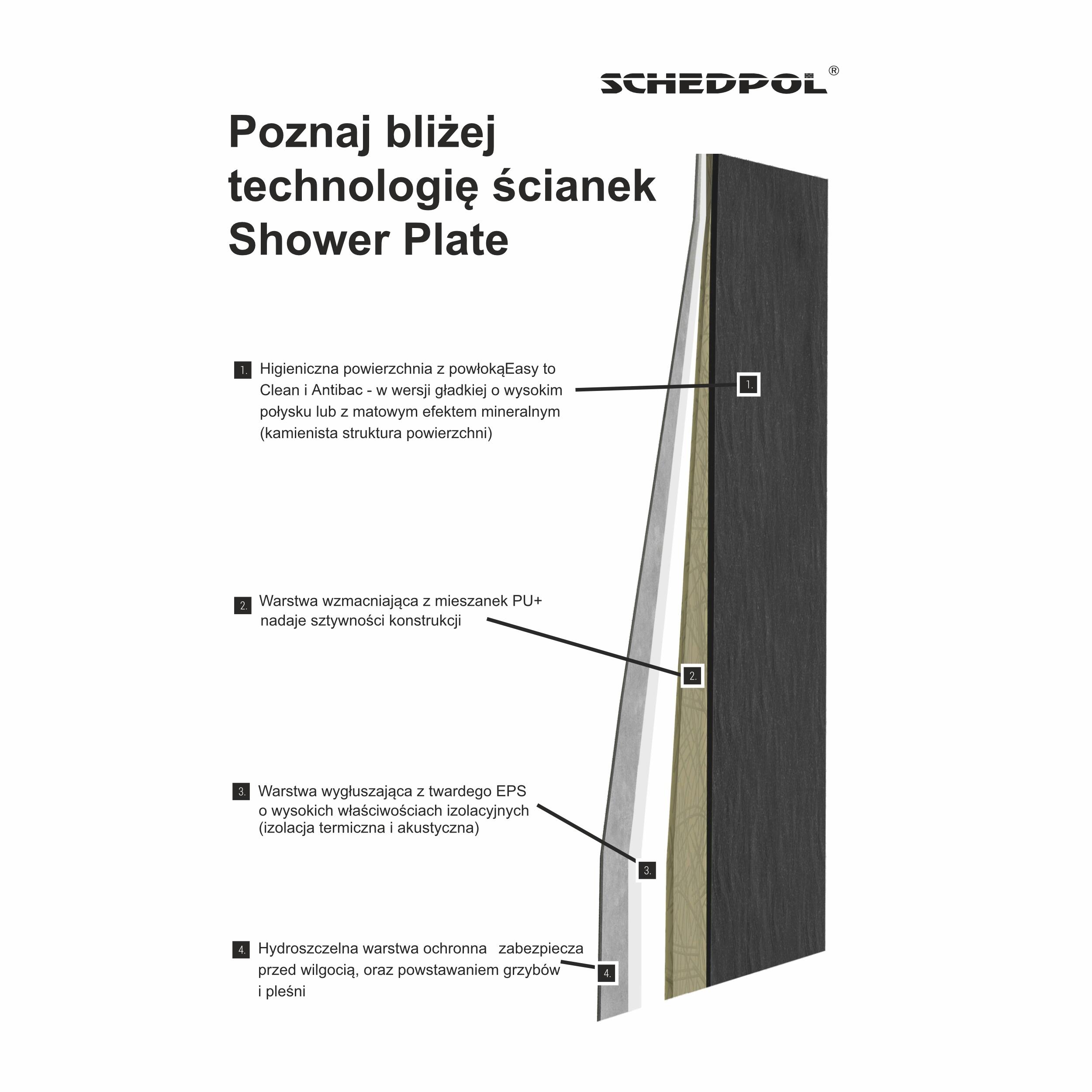 Dekoracyjny panel ścienny Wall Comfort 210X100X6 CZARNY KAMIEŃ Schedpol - 5