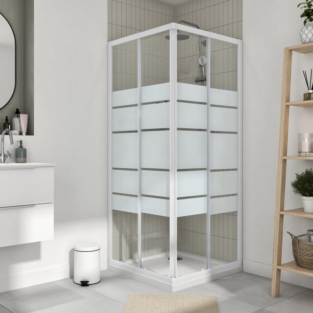 Cabine de duche 80x185 cm branco Sensea Essential