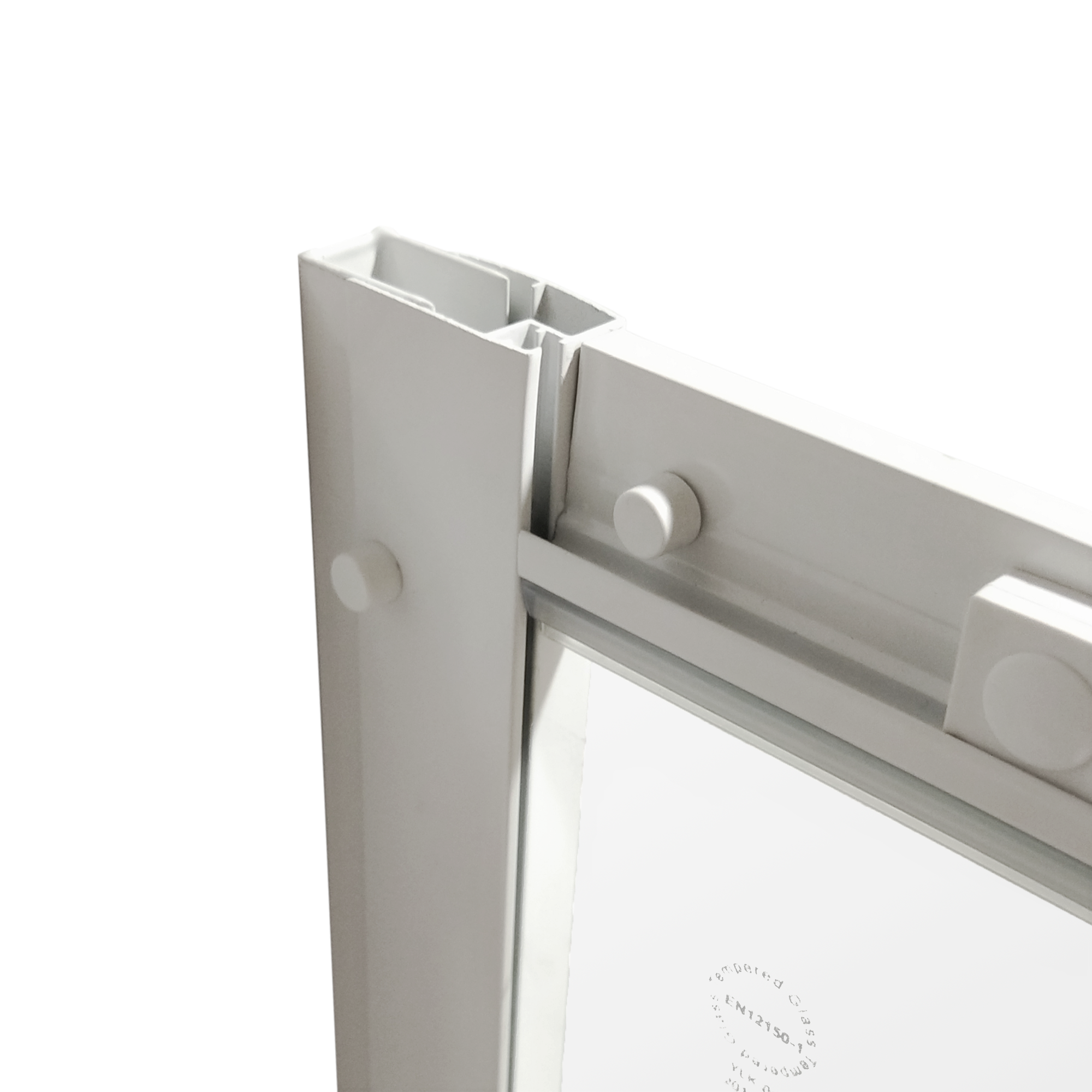 Box doccia angolare con porta scorrevole, vetro smerigliato 4 mm, L 77.5-79 cm x L 77.5-79 cm, H 185 cm, bianco Essential - 4