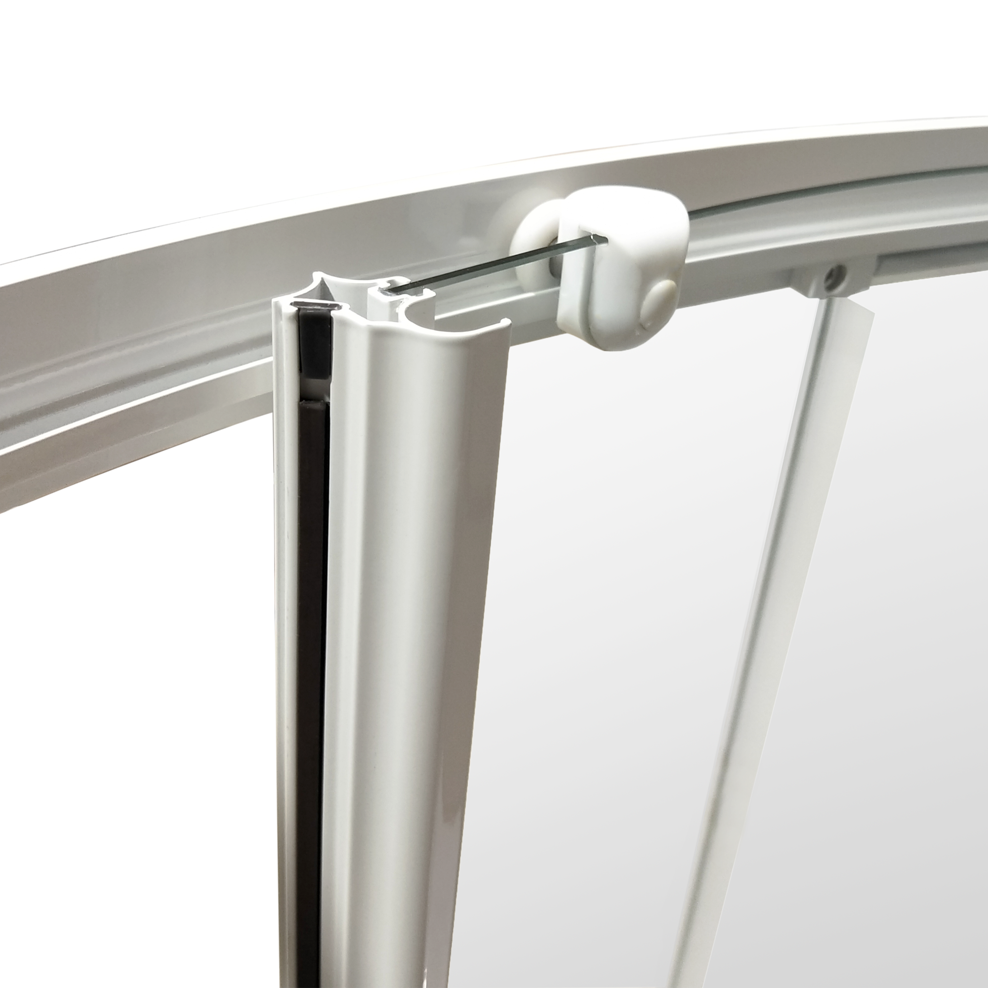 Box doccia angolare con porta scorrevole, vetro smerigliato 4 mm, L 77.5-79 cm x L 77.5-79 cm, H 185 cm, bianco Essential - 7